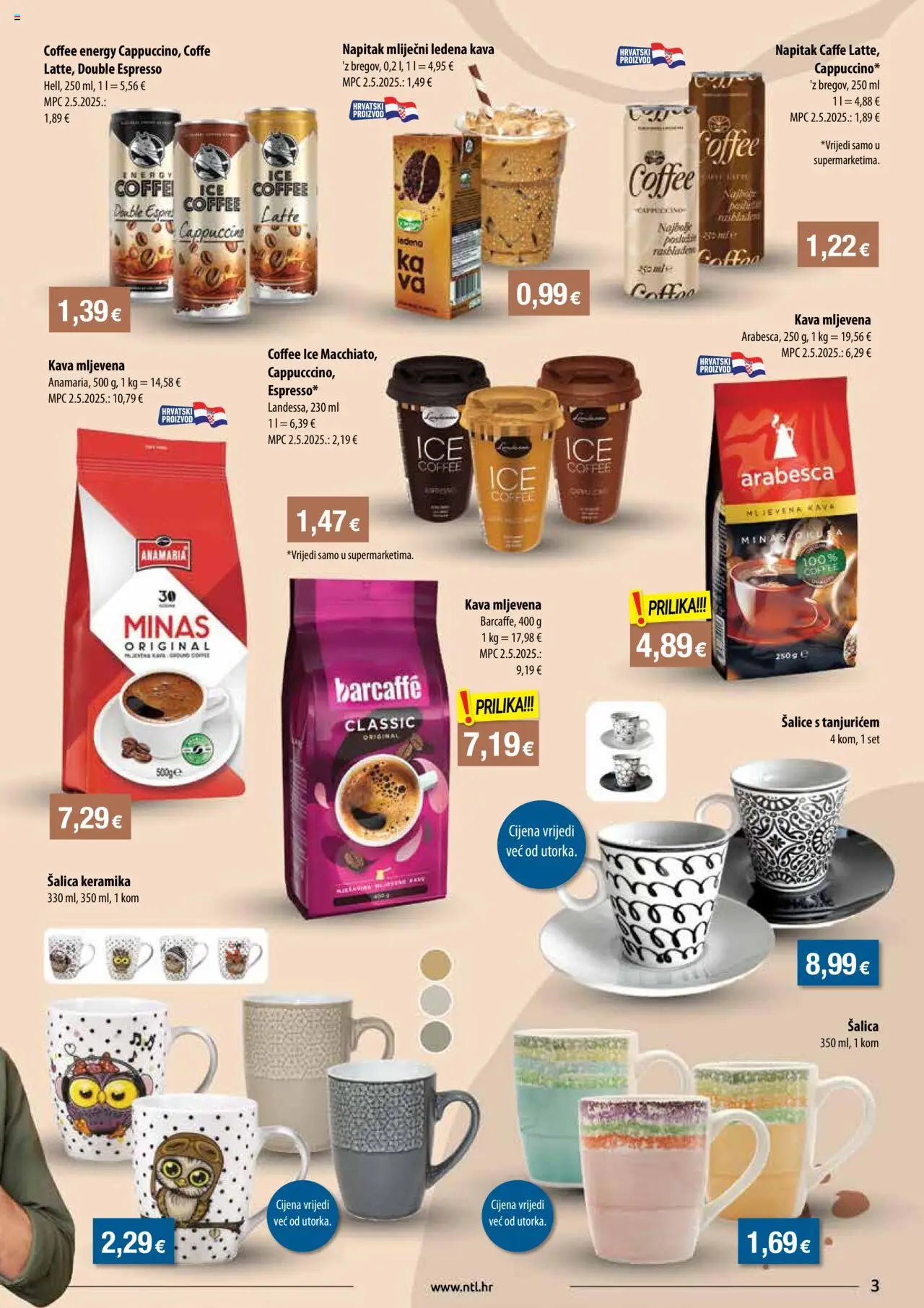 NTL katalog | vrijedi od 01.10.2025 | Stranica: 3 | Proizvodi: Kava, Ledena kava, Šalica, Cappuccino