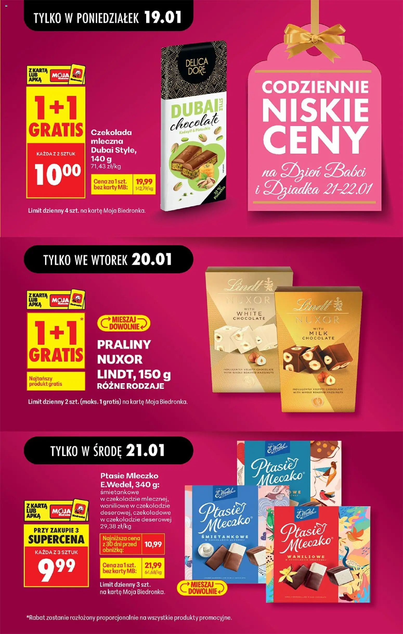 Biedronka gazetka od 19.01.2026 | Strona: 17 | Produkty: Karta, Praliny, Ptasie mleczko, Czekolada