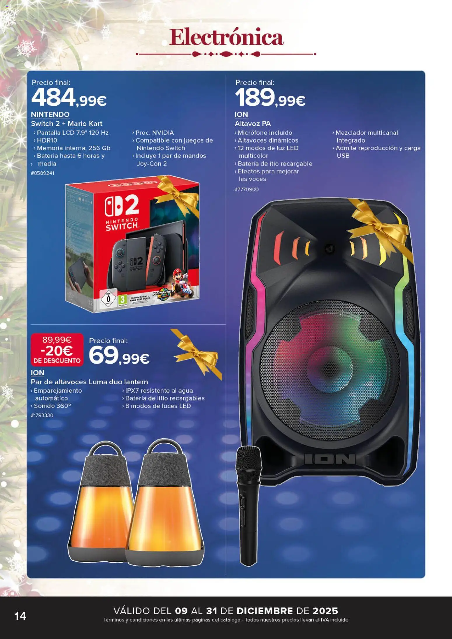 Costco catálogo │ válido desde el 09.12.2025 | Página: 14 | Productos: Altavoces, Micrófono, Mezclador, Batería