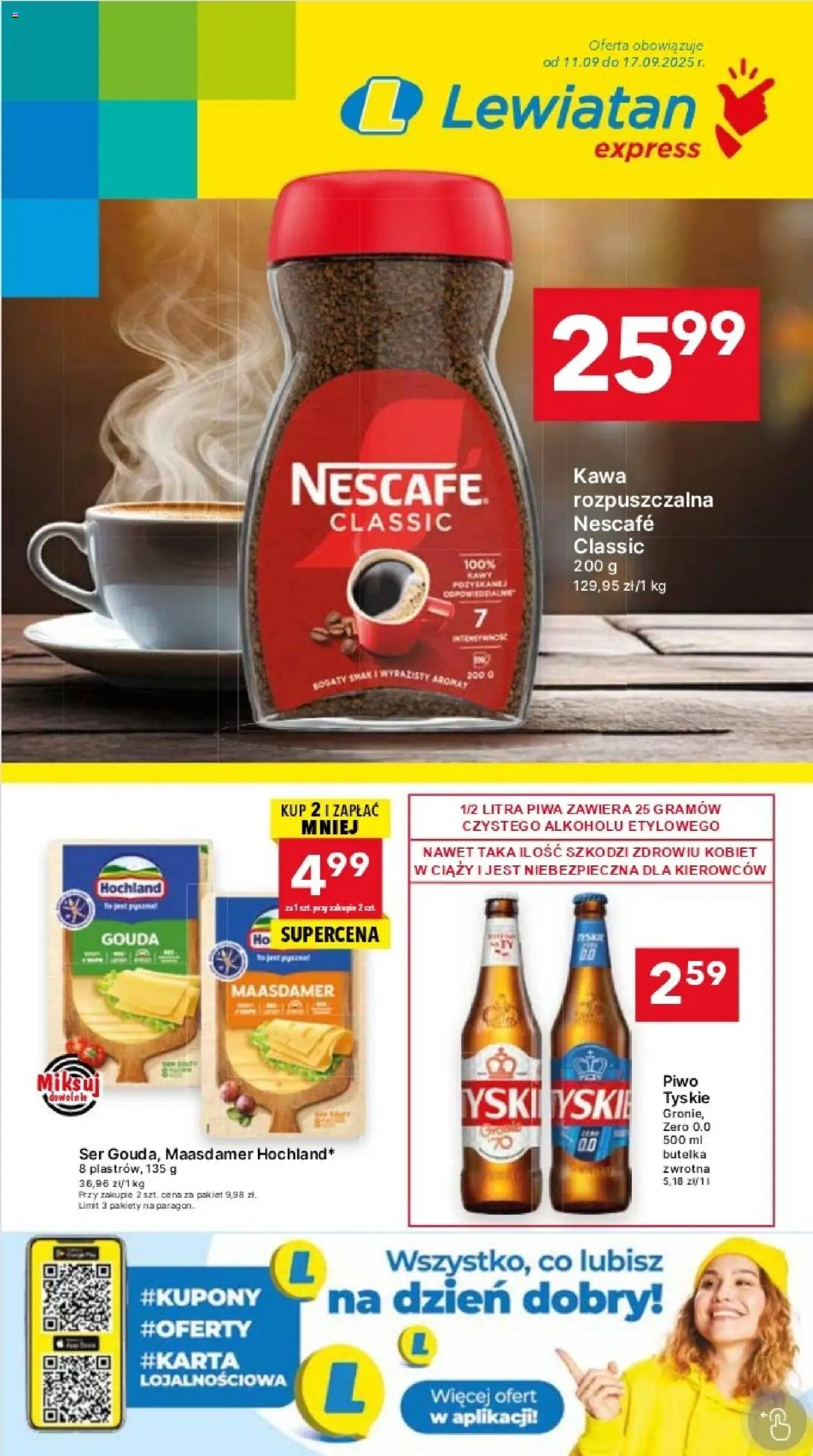 Lewiatan gazetka - Gdańsk Express  od 11.09.2025 | Strona: 1 | Produkty: Nescafe, Ser, Kawa, Piwo