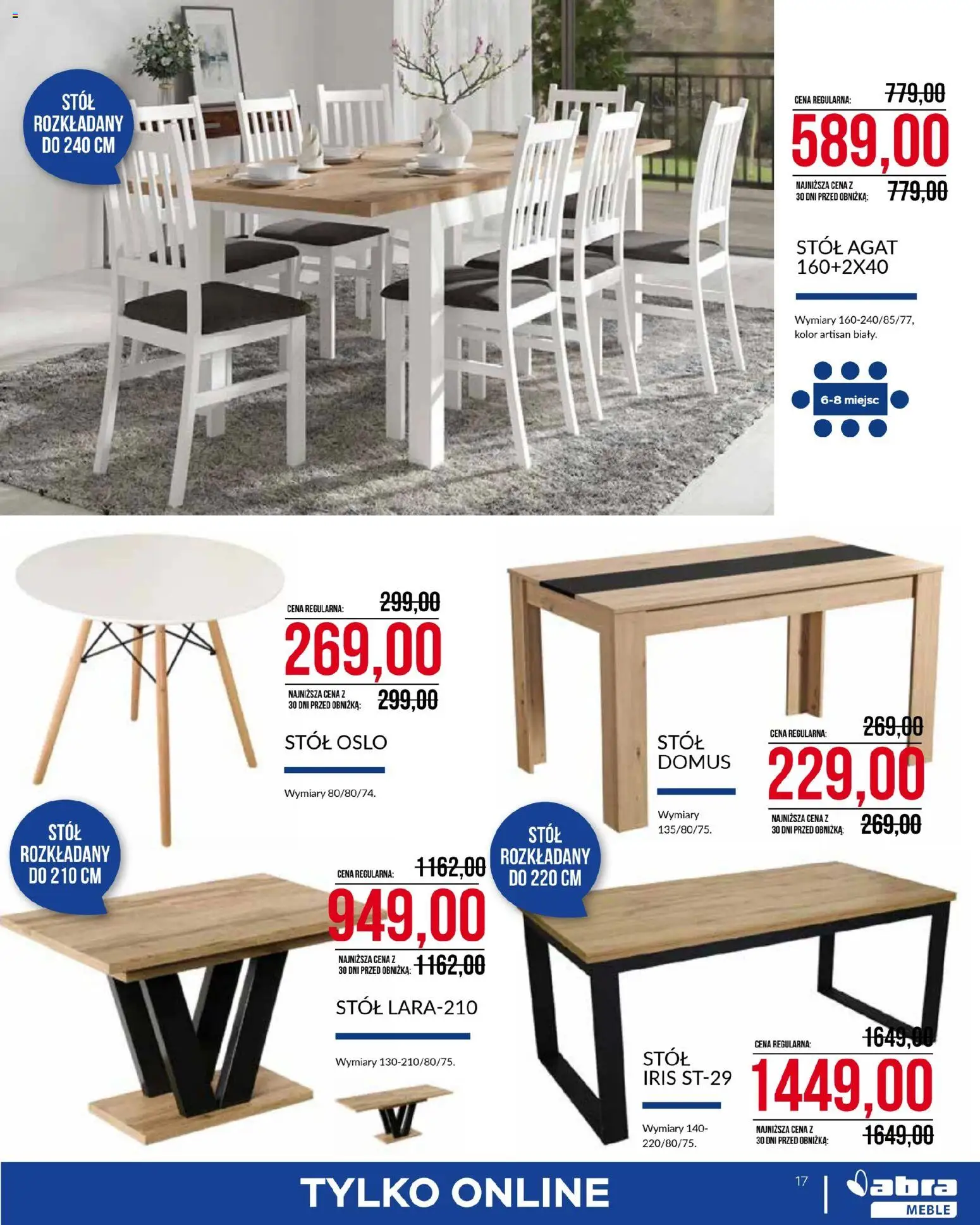 Abra meble Gazetka od 07.01.2026 | Strona: 17 | Produkty: Stół