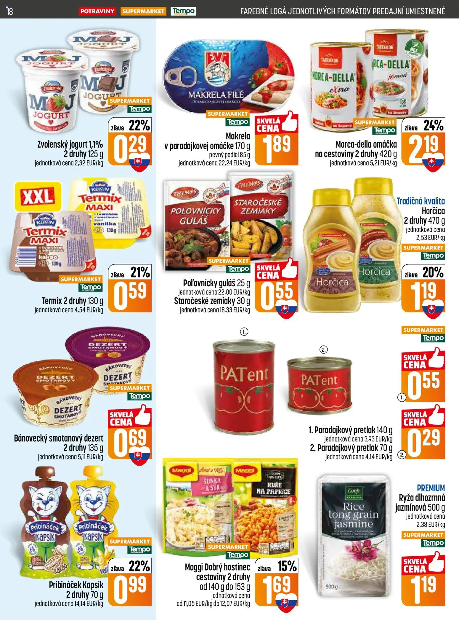 Nové COOP Jednota akcie – leták je platný od 19.02.2026 | Strana: 18 | Produkty: Jogurt, Šunka, Ryža, Zemiaky