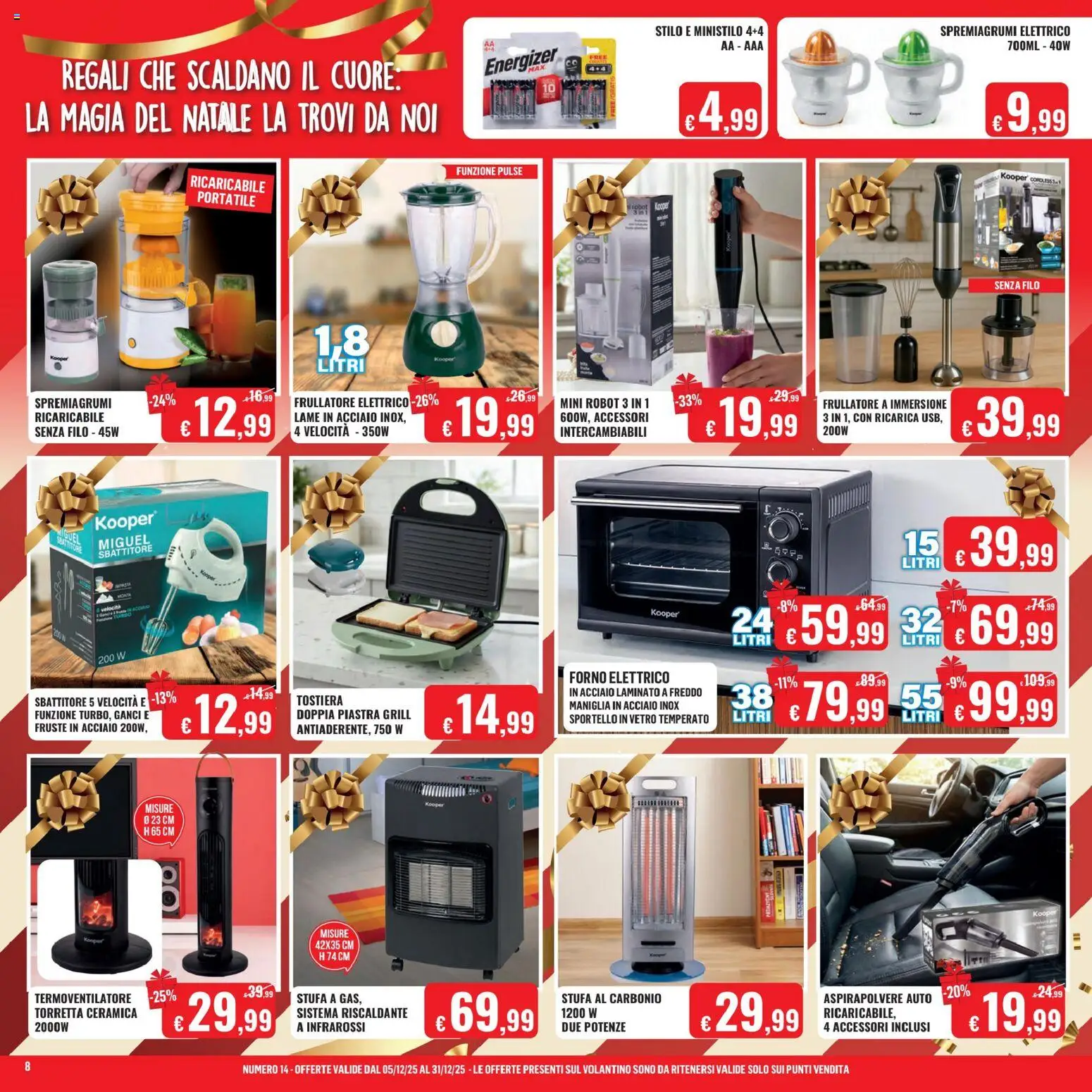 Volantino Satur del 05.12.2025 | Pagina: 8 | Prodotti: Frullatore, Robot, Spremiagrumi, Forno elettrico