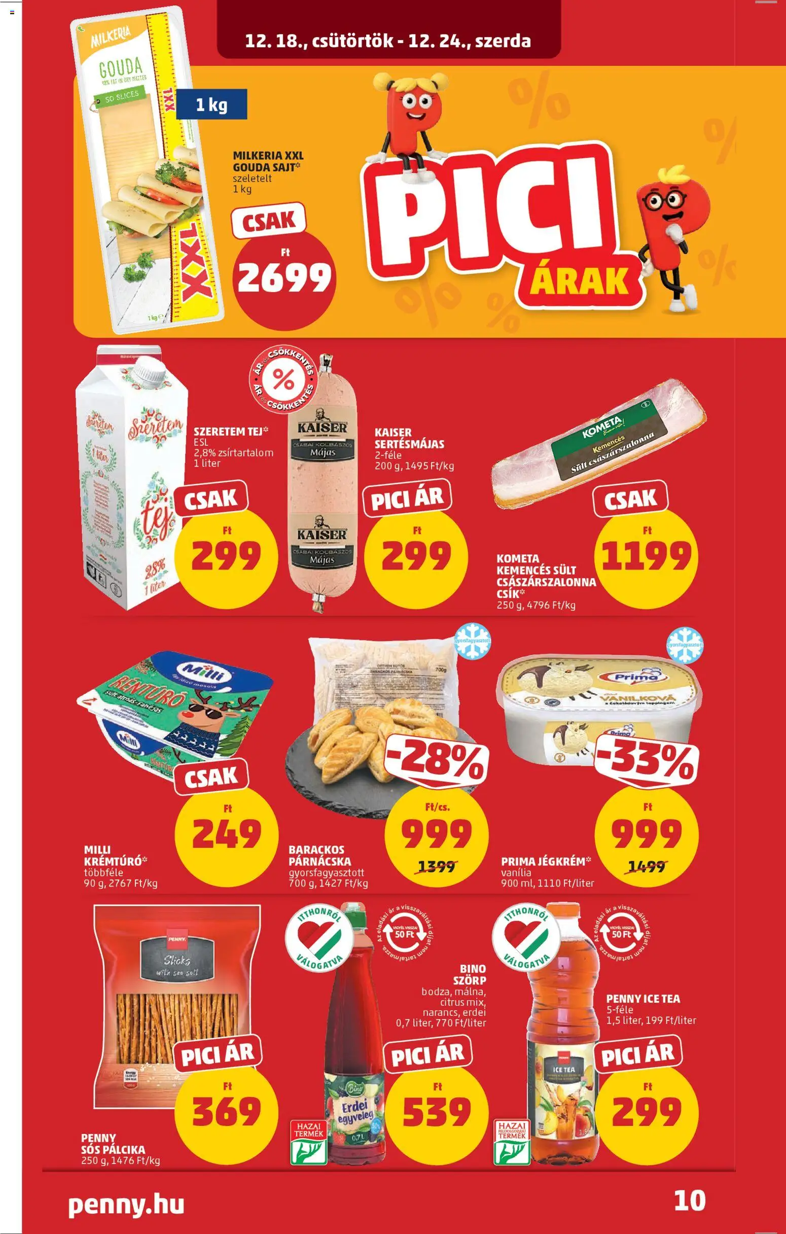 PENNY akciós ujság - amely érvényes a következő dátumtól: 18.12.2025 | Oldal: 14 | Termékek: Gouda, Bacon, Császárszalonna, Só