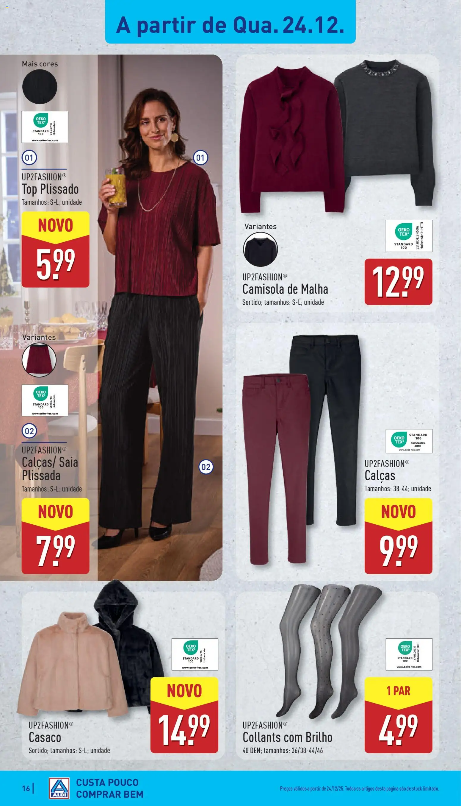 Aldi folheto │ válido de 22.12.2025 | Página: 16 | Produtos: Calças, Collants, Saia, Camisola