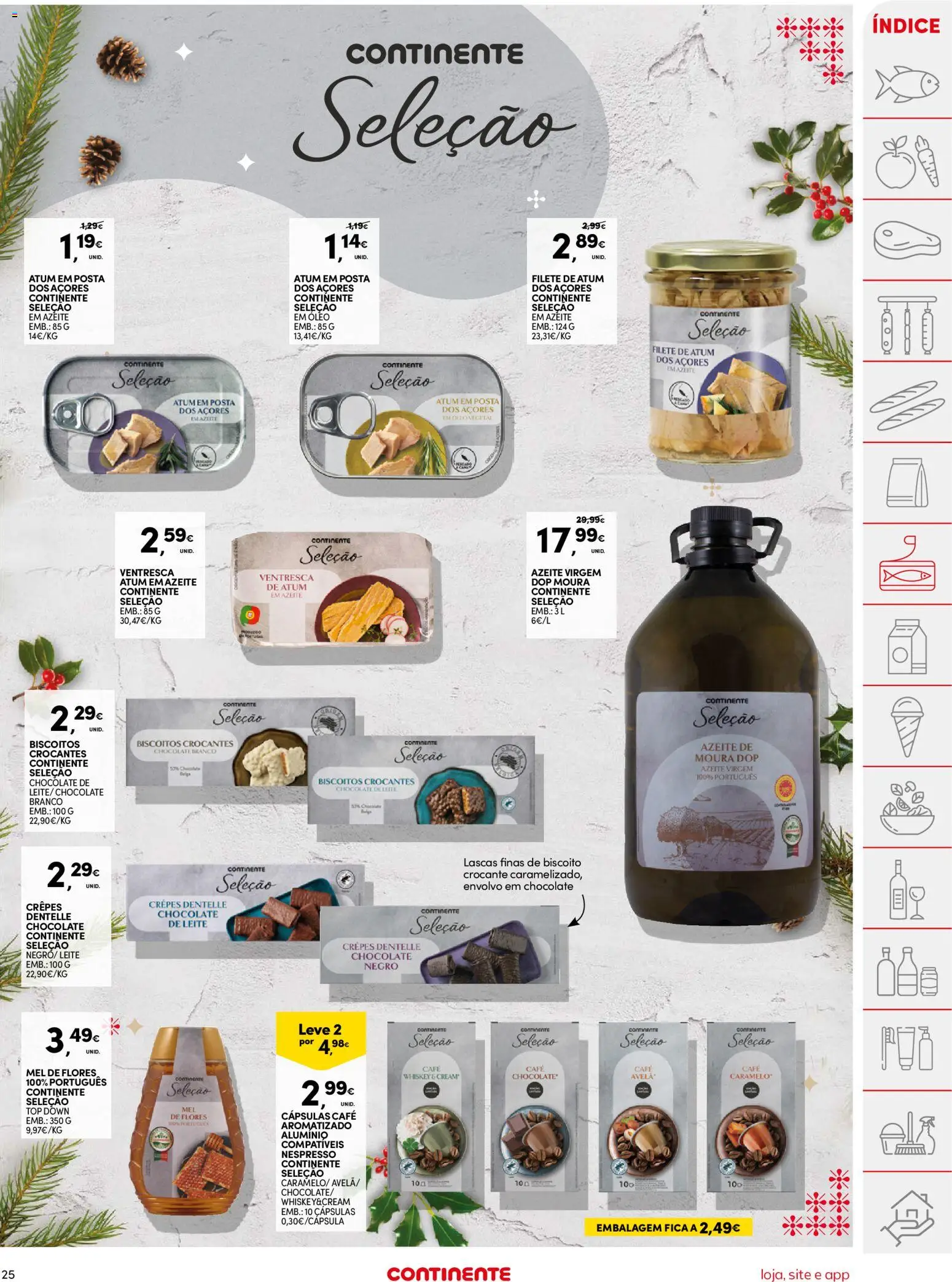 Continente folheto │ válido de 16.12.2025 | Página: 25 | Produtos: Atum, Top, Cápsulas café, Café