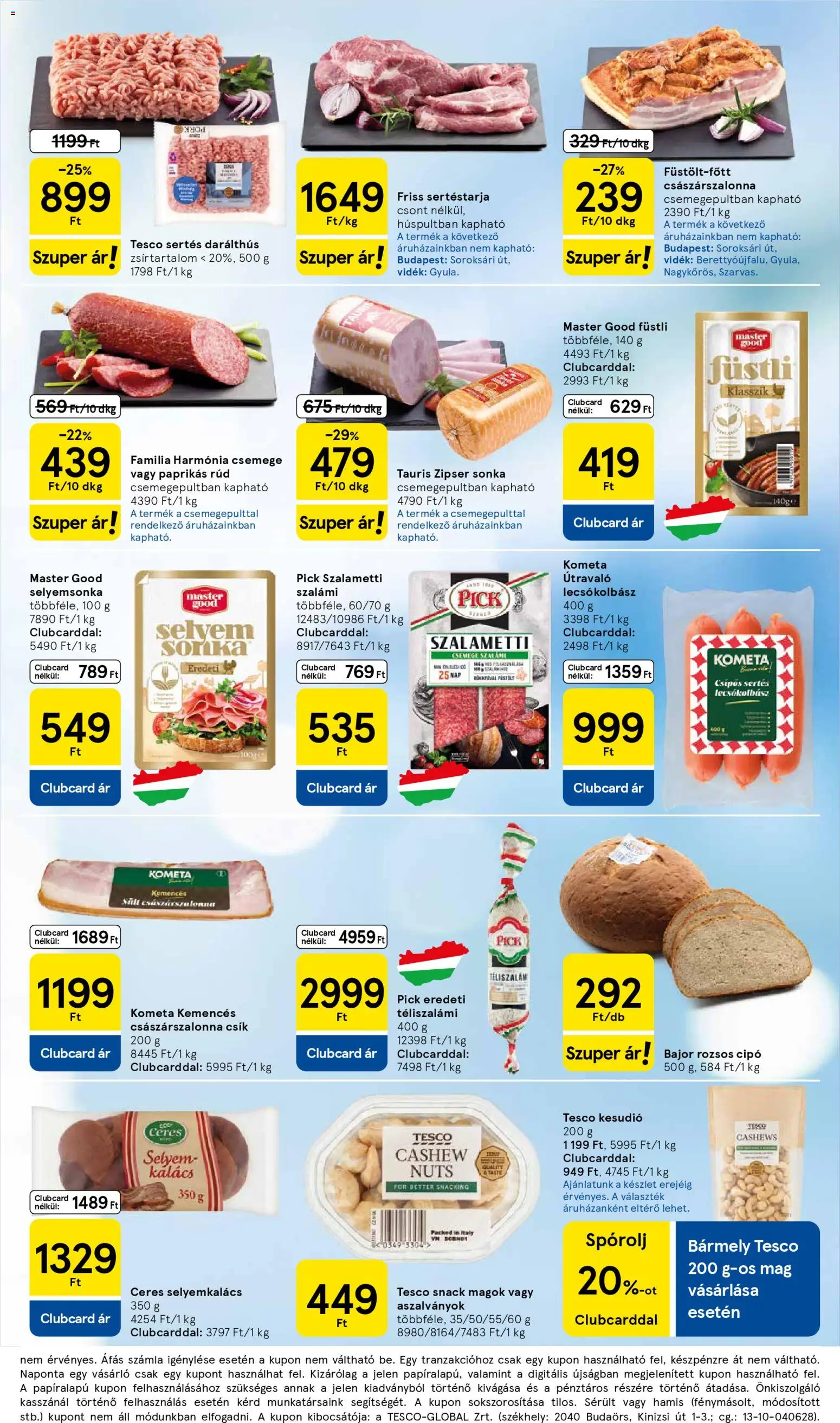 Tesco akciós ujság - amely érvényes a következő dátumtól: 15.01.2026 | Oldal: 3 | Termékek: Kalács, Sonka, Császárszalonna, Lecsókolbász