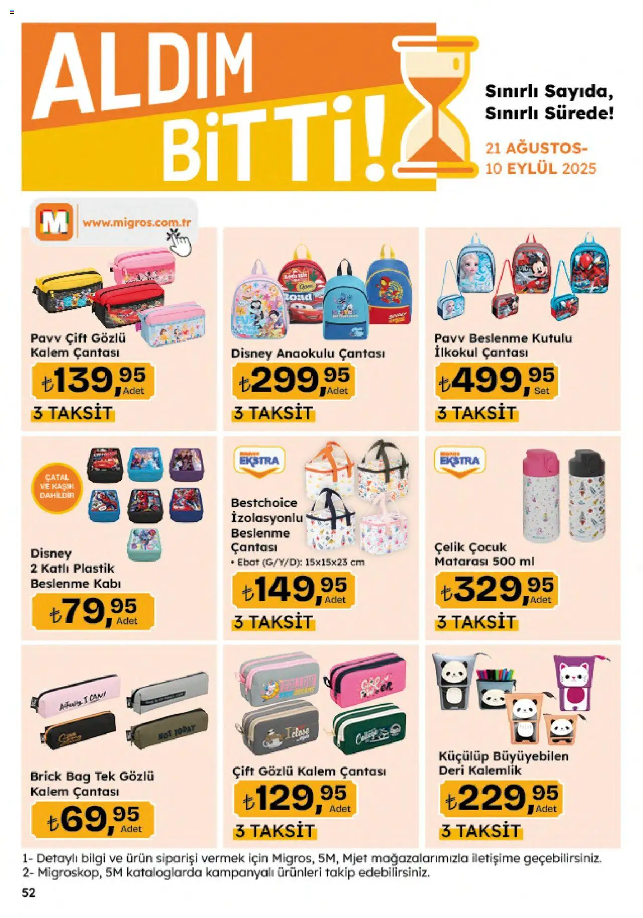 Migros Katalog - 5M Migroskop Dijital - 21.08.2025 tarihinden itibaren geçerlidir | Sayfa: 52 | Ürünler: Çatal, Kalemlik