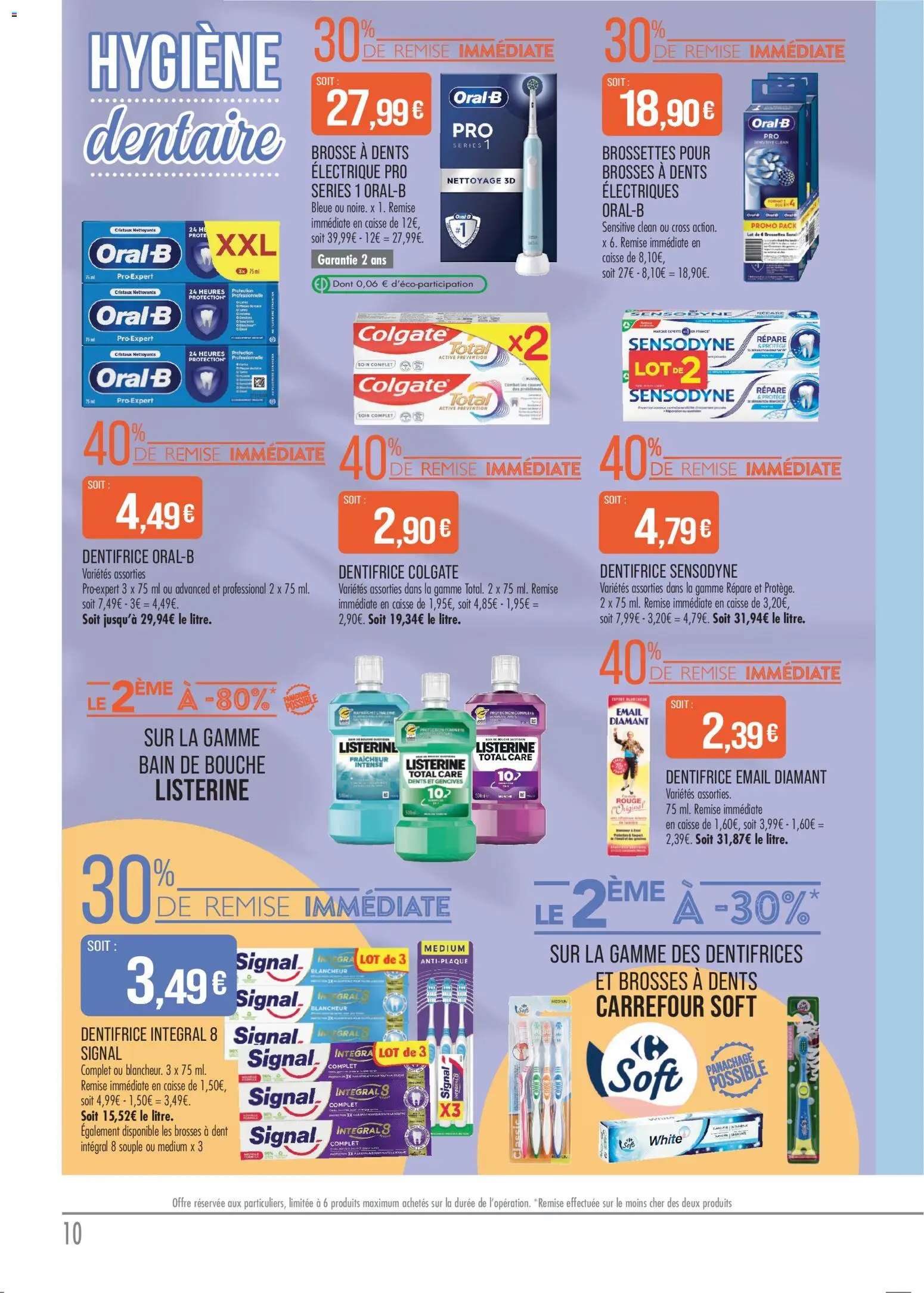 {H1} | Page: 10 | Produits: Brosse, Dentifrice, Brosse à dents, Bain de bouche