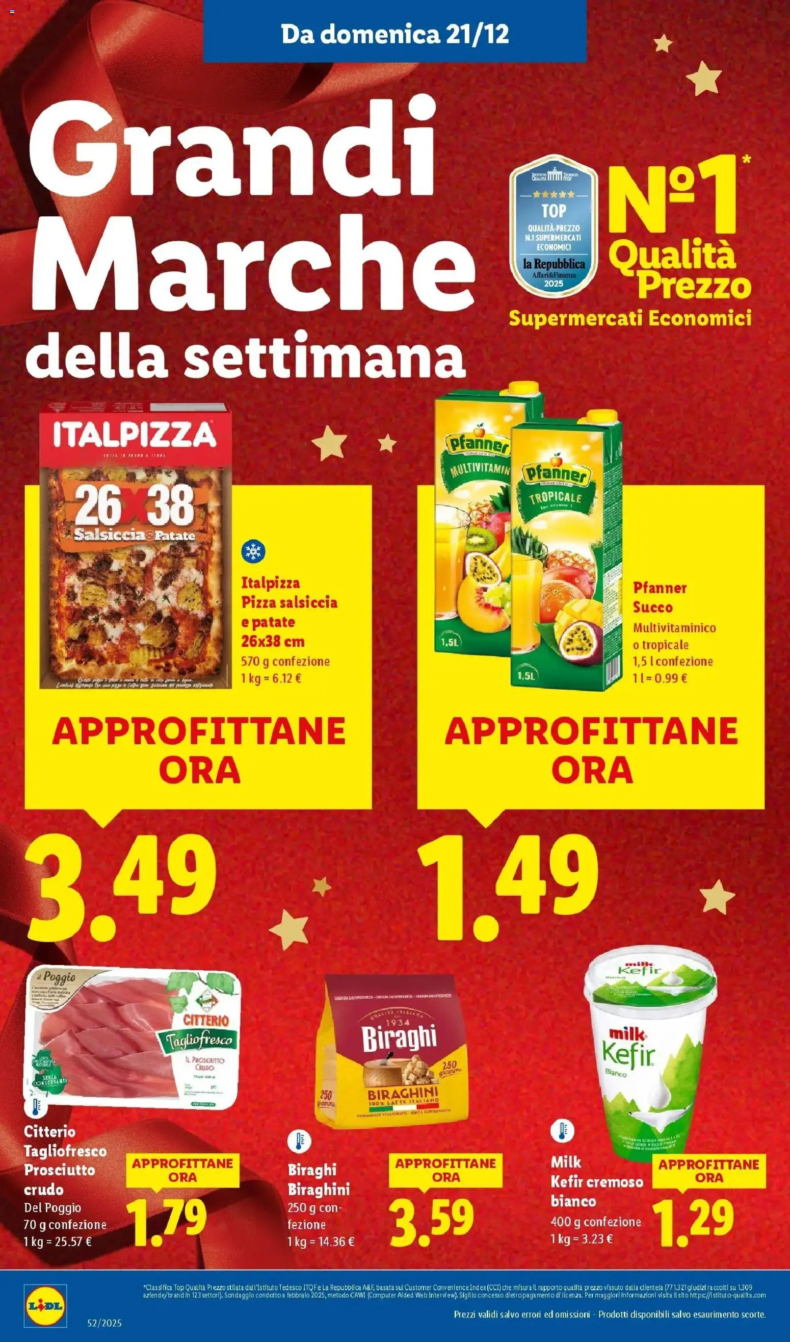 Volantino Lidl del 21.12.2025 | Pagina: 20 | Prodotti: Pizza, Patate, Latte, Salsiccia