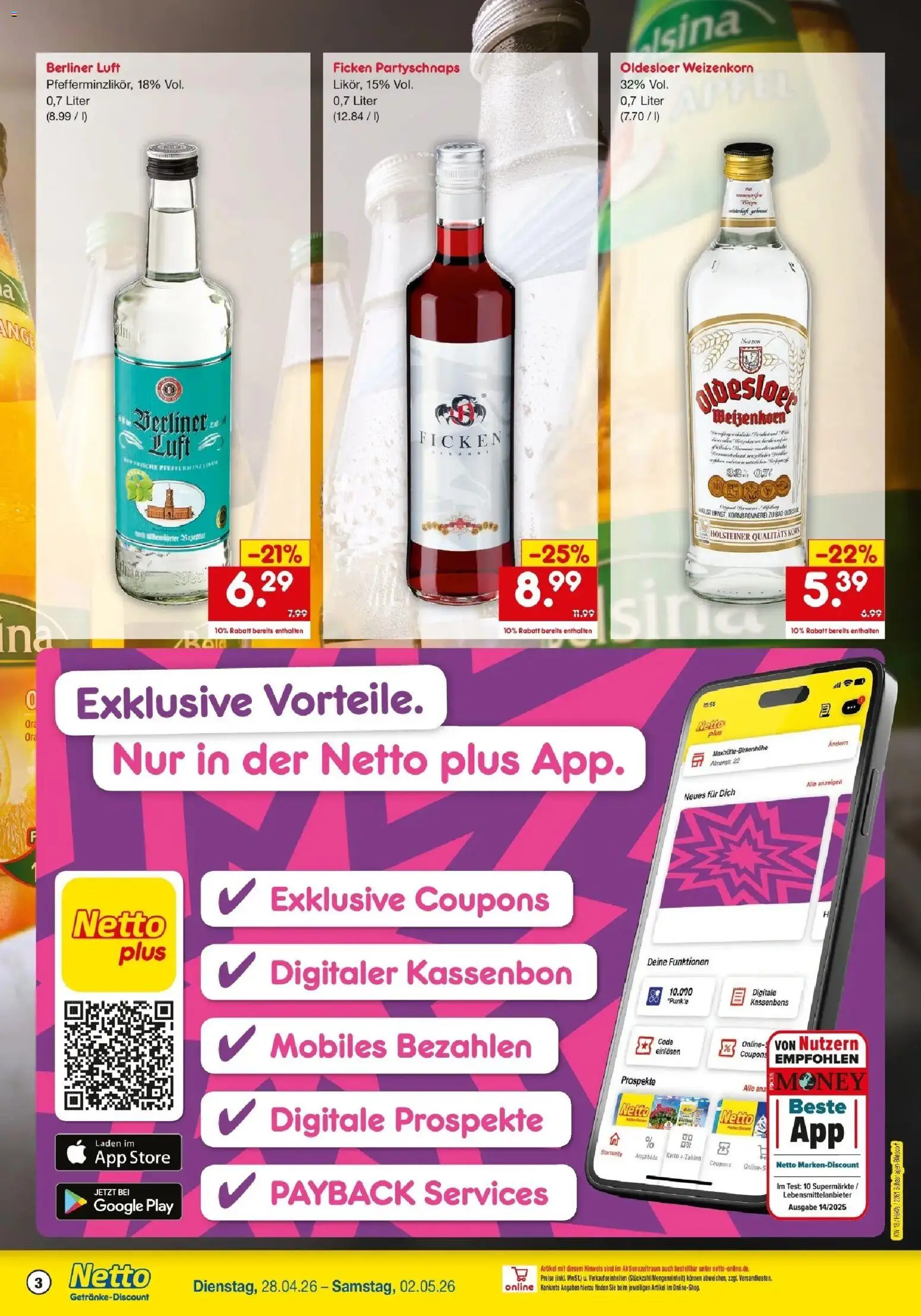 Netto Marken-Discount Prospekt Neustadt In Holstein	 – gültig ab 27.04.2026 | Seite: 3 | Produkte: Berliner, Bad, Oldesloer