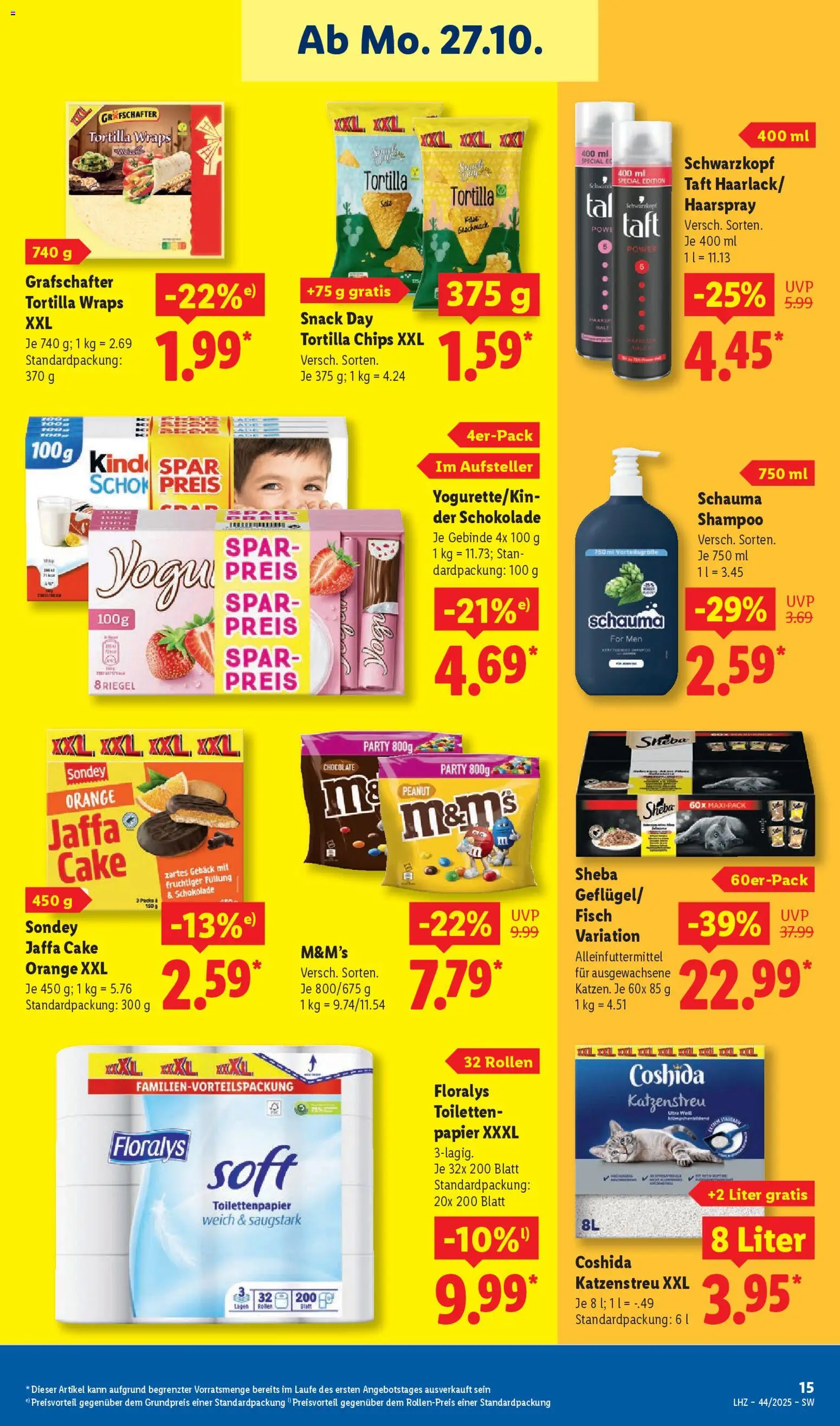Lidl Prospekt Kornwestheim – gültig ab 27.10.2025 | Seite: 31 | Produkte: Schokolade, M&M's, Shampoo, Fisch
