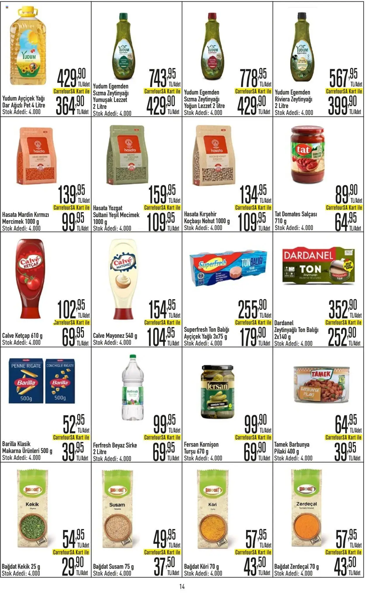 CarrefourSA Katalog - 09.10.2025 tarihinden itibaren geçerlidir | Sayfa: 14 | Ürünler: Ravioli, Domates, Ketçap, Mecimek