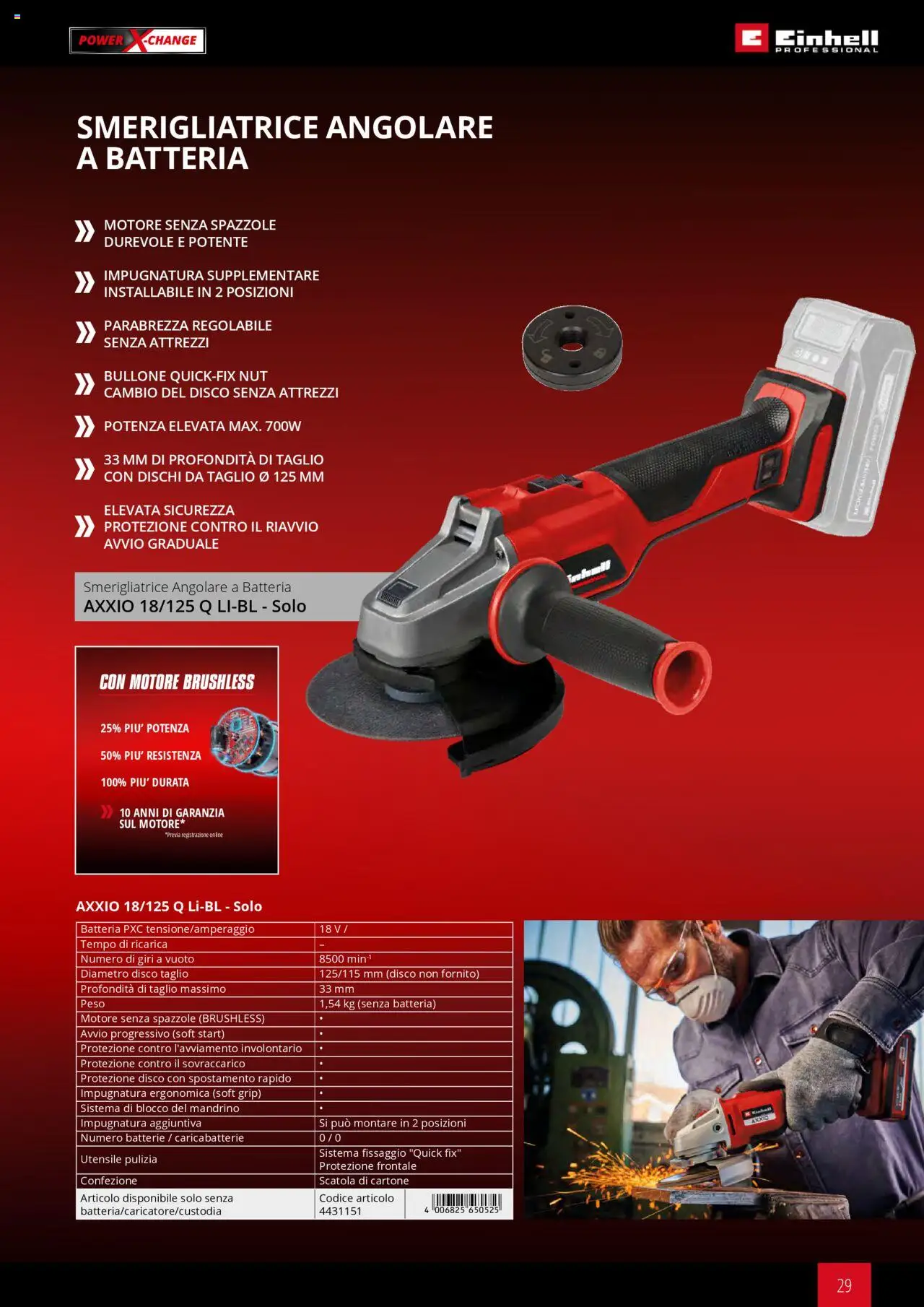 Volantino Einhell del 06.02.2025 | Pagina: 29 | Prodotti: Smerigliatrice, Scatola, Batterie, Caricabatterie