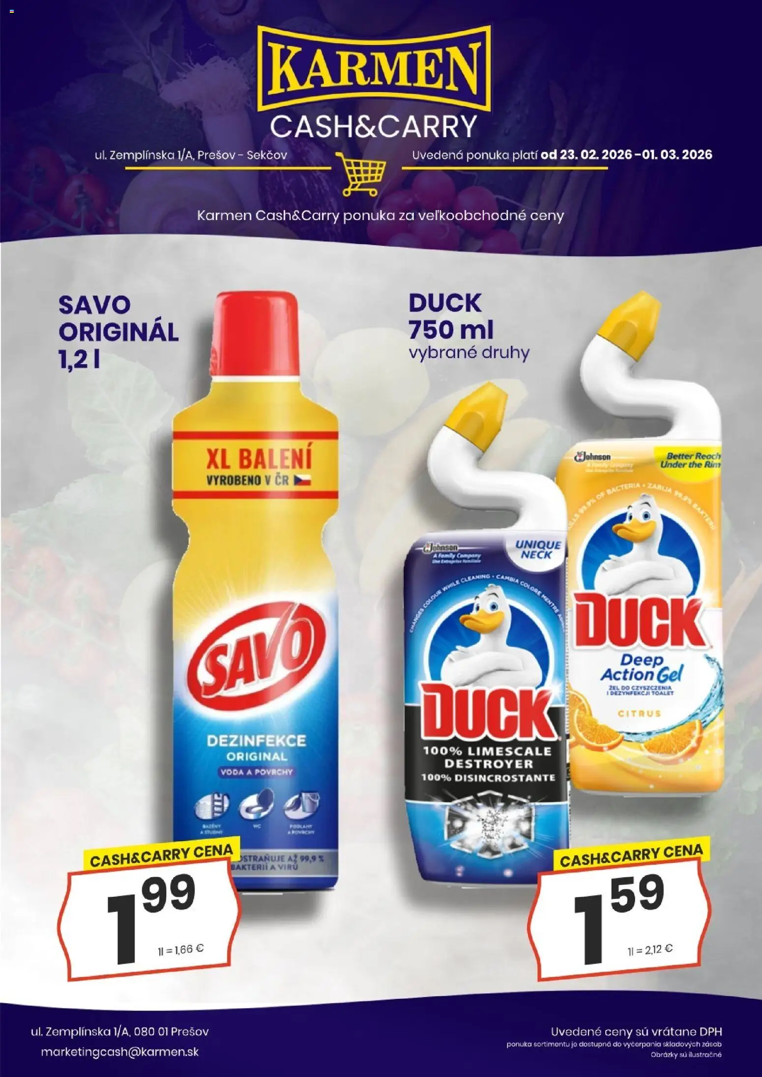 Nové KARMEN CBA akcie – leták je platný od 23.02.2026 | Strana: 8 | Produkty: Savo, Voda