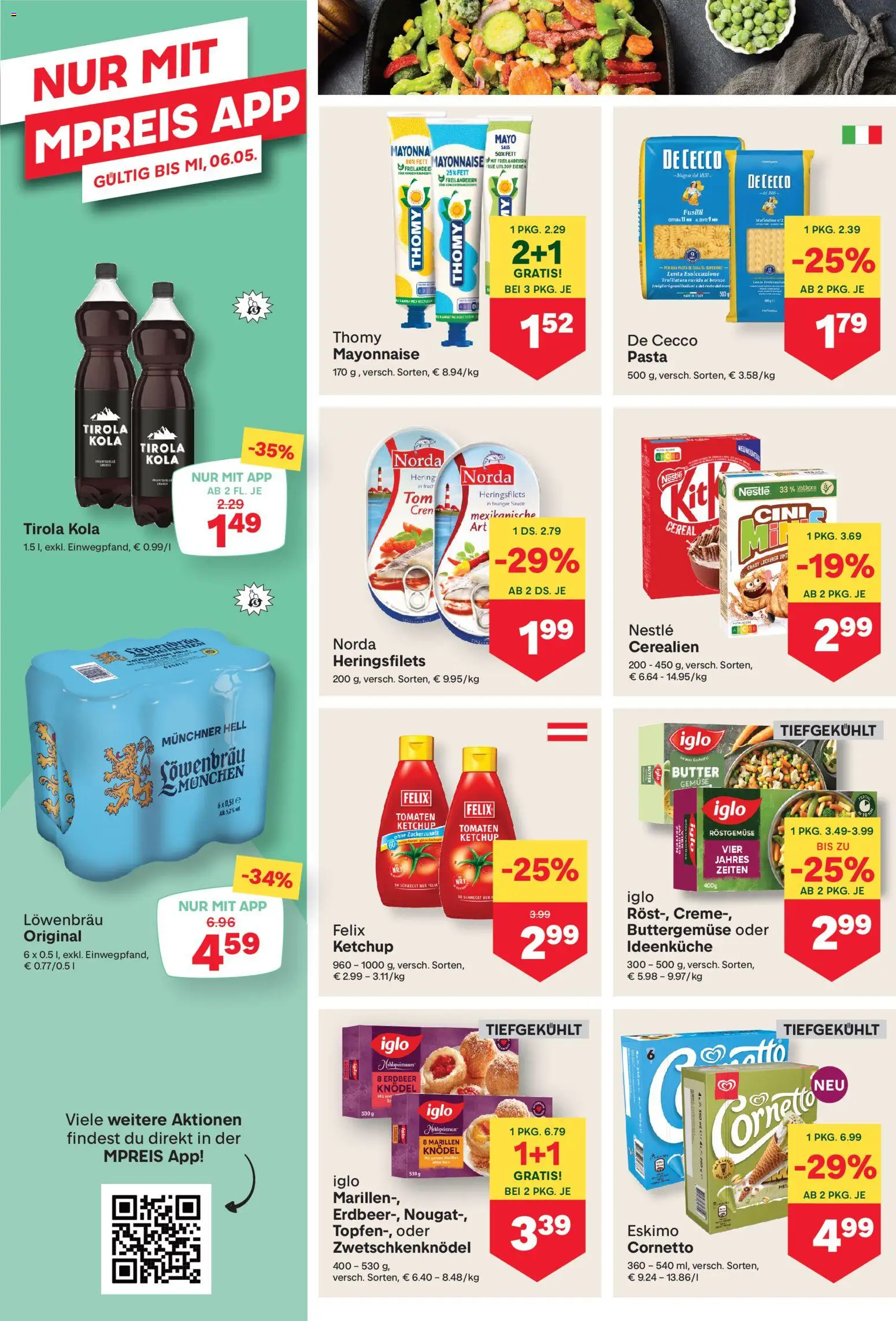 MPREIS Flugblatt gültig ab 30.04.2026 | Seite: 8 | Produkte: Mayonnaise, Butter, Creme, Tomaten