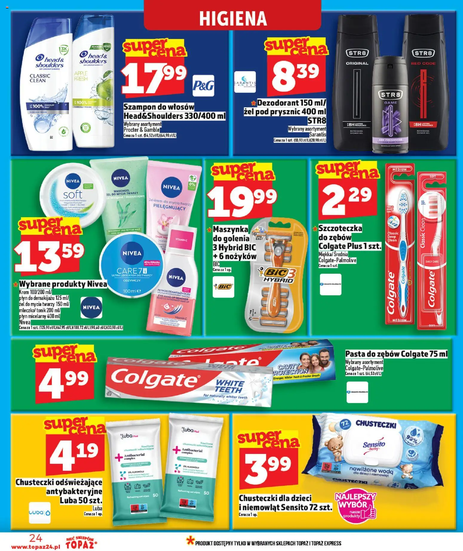 Topaz gazetka - MAZ od 16.04.2026 | Strona: 24 | Produkty: Żel pod prysznic, Krem, Woda, Tonik