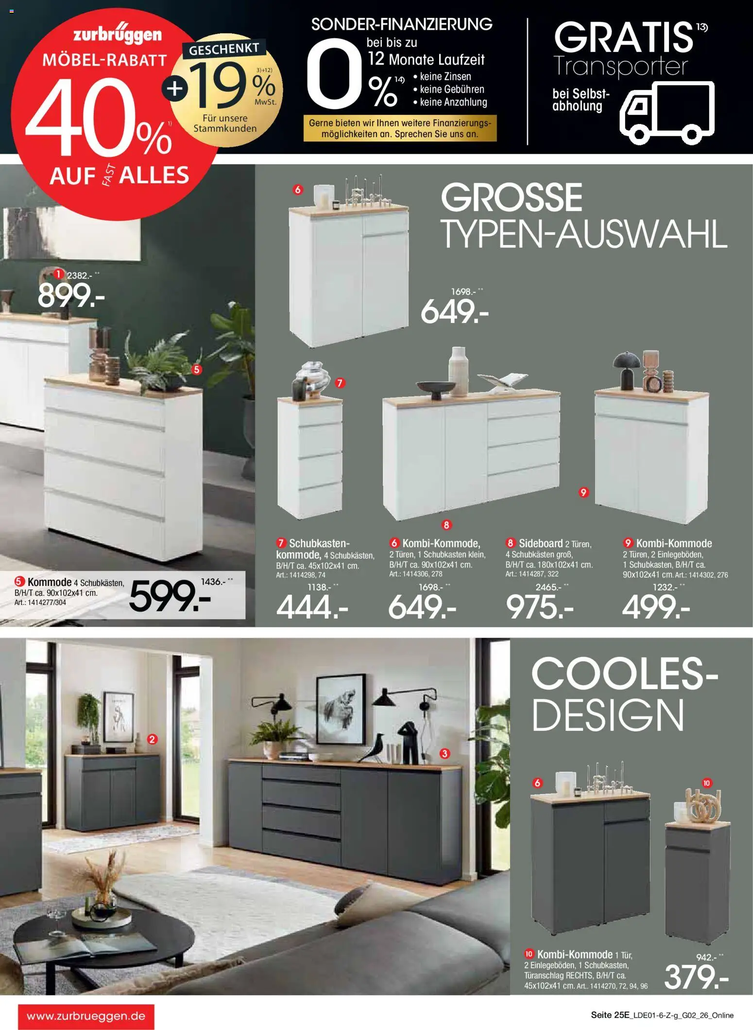 Zurbrüggen Große Marken-Sensation – gültig ab 31.01.2026 | Seite: 37 | Produkte: Sideboard, Kommode