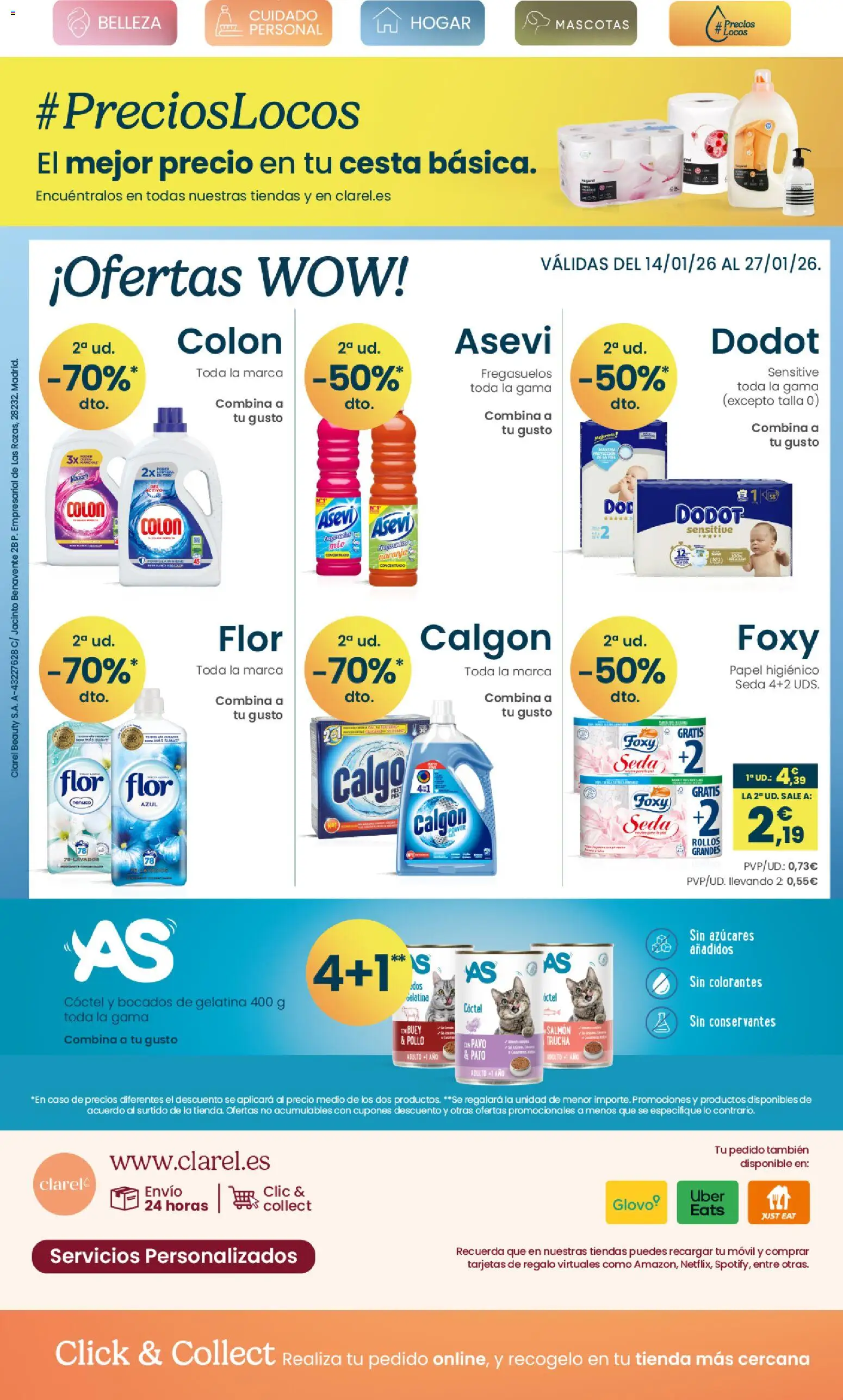 Clarel - folleto │ válido desde el 14.01.2026 | Página: 14 | Productos: Gelatina, Papel higienico, Cesta