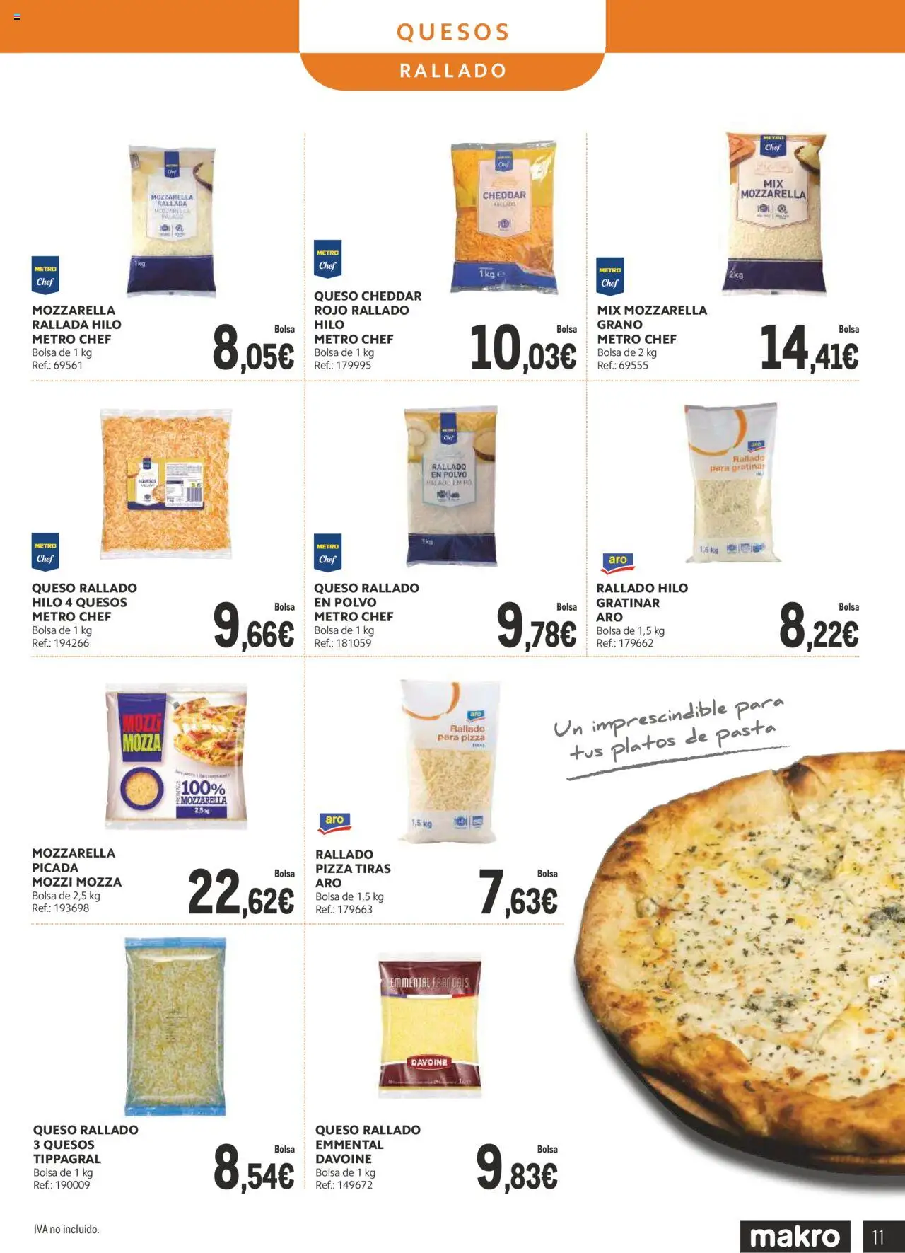 Makro - Lácteos Sur 2 │ válido desde el 06.10.2025 | Página: 9 | Productos: Queso, Queso rallado, Pasta, Bolsa