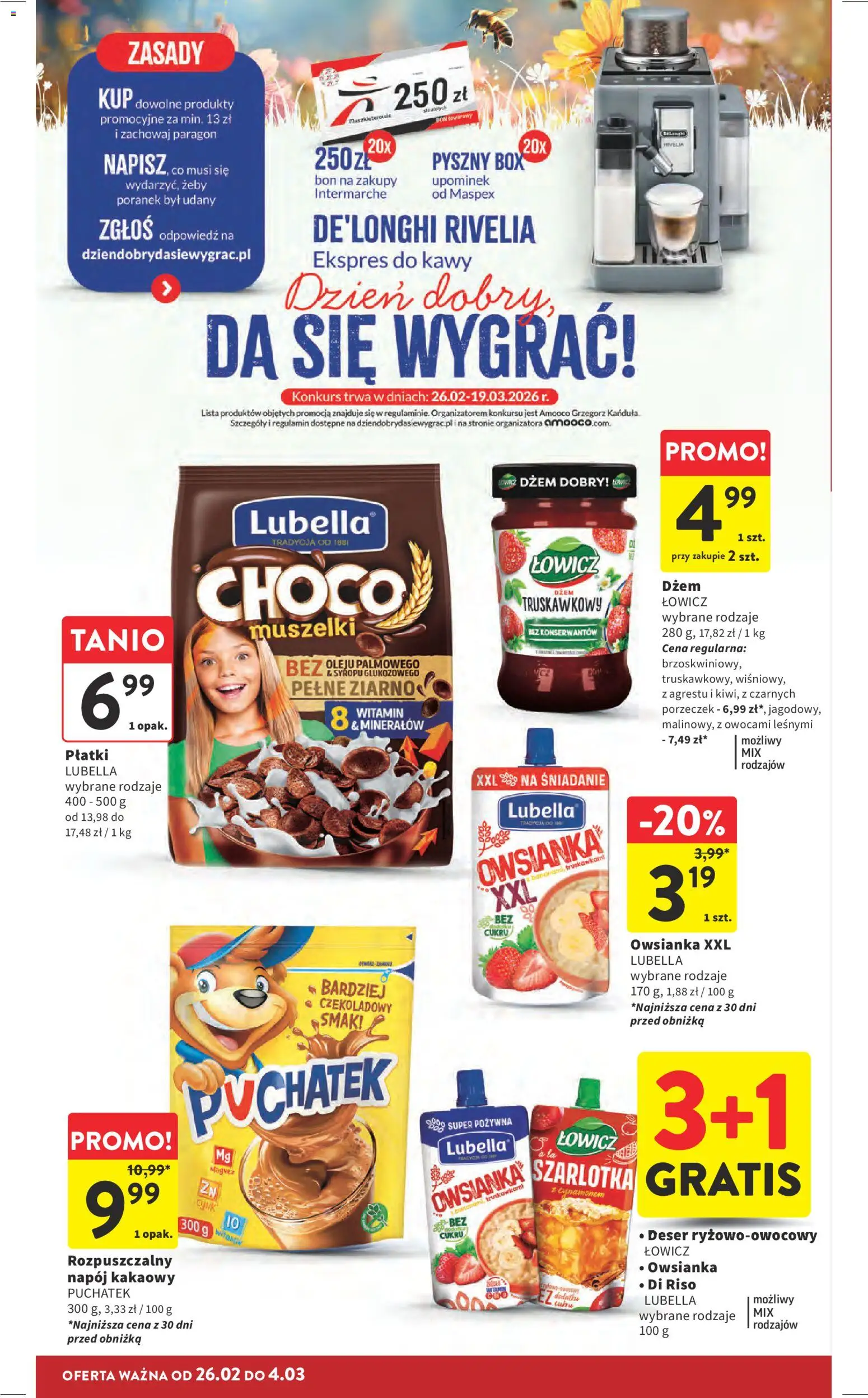 Intermarche Gazetka od 26.02.2026 | Strona: 28 | Produkty: Owsianka, Ekspres do kawy, Dżem, Płatki
