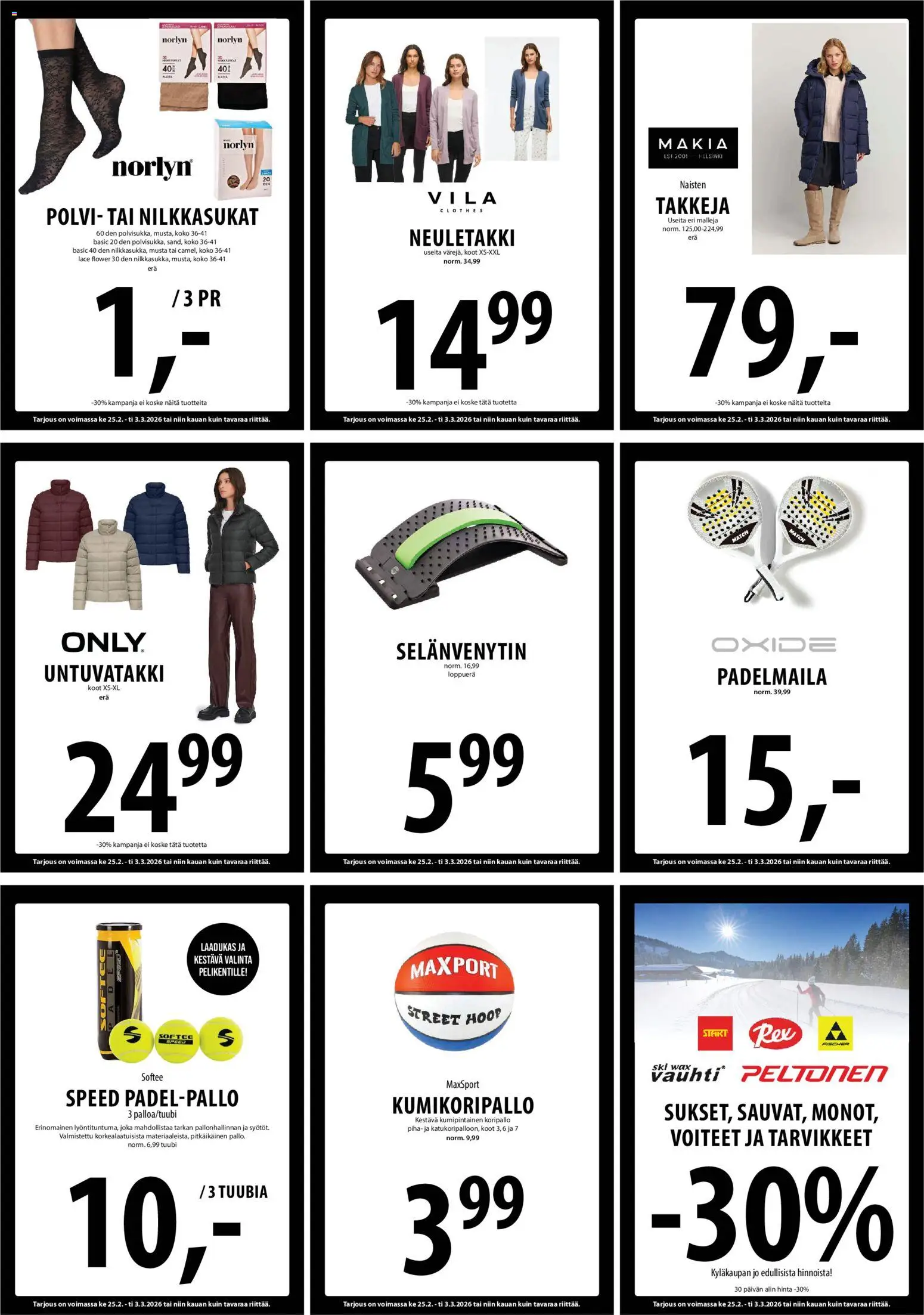 Tuuri tarjoukset – voimassa 25.02.2026 alkaen | Sivu: 19 | Tuotteet: Neuletakki, Koripallo