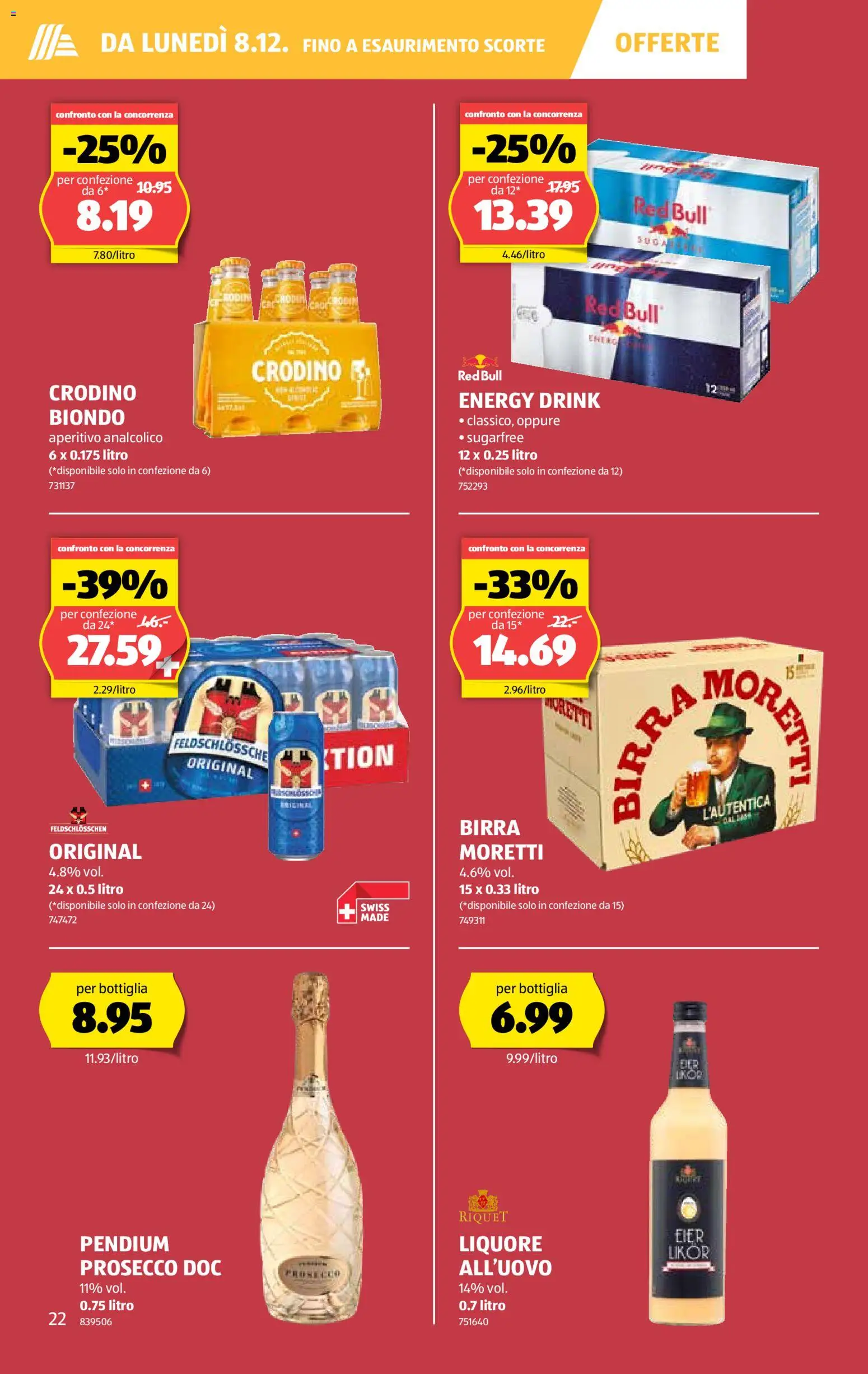 Aldi Aktionen IT – gültig ab 04.12.2025 | Seite: 23 | Produkte: Red bull, Likör, Eier
