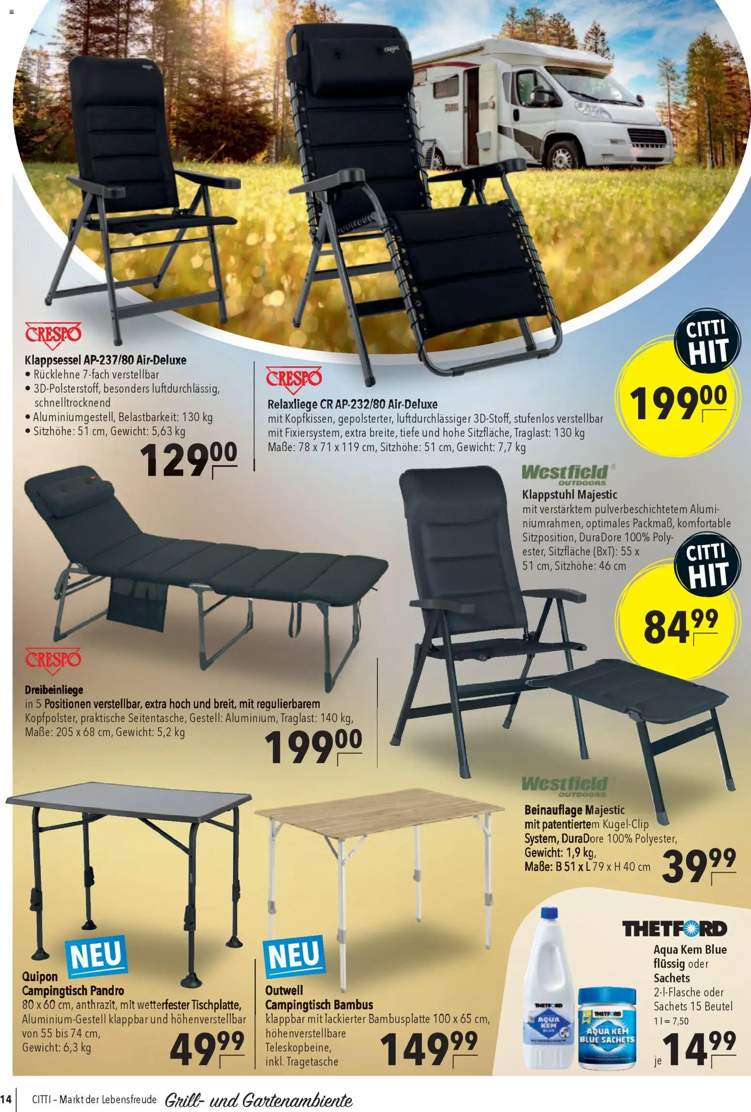 CITTI Markt Grill- und Gartenambiente – gültig ab 18.03.2026 | Seite: 14 | Produkte: Gewicht, Grill, Relaxliege