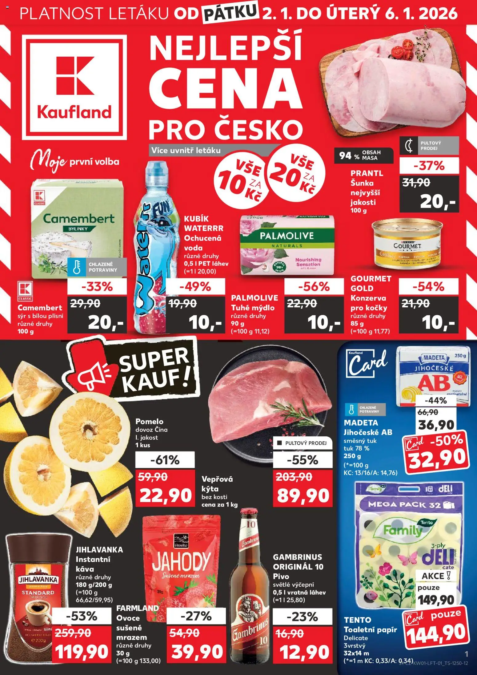 Kaufland leták - Kolín od 02.01.2026 | Strana: 1 | Produkty: Mýdlo, Pomelo, Gourmet, Potraviny