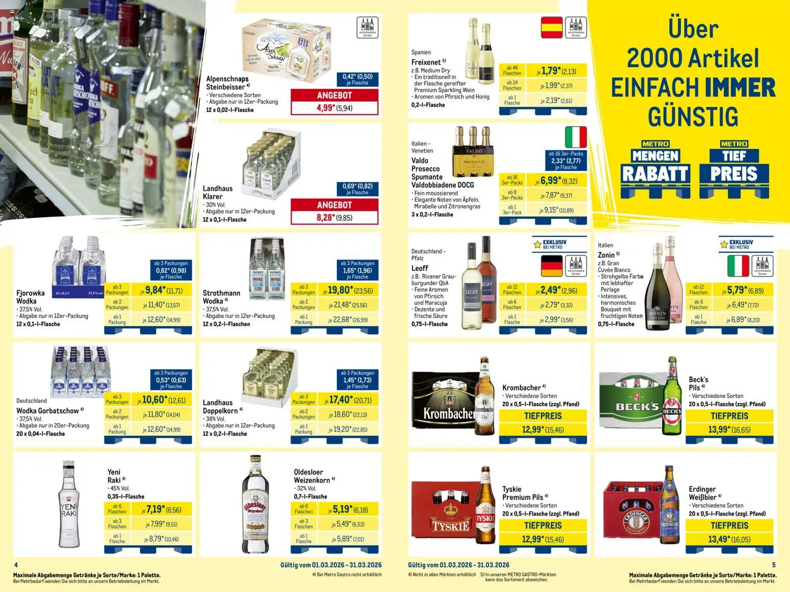 Metro Monats-Mix – gültig ab 01.03.2026 | Seite: 3 | Produkte: Freixenet, Weißbier, Pils, Oldesloer