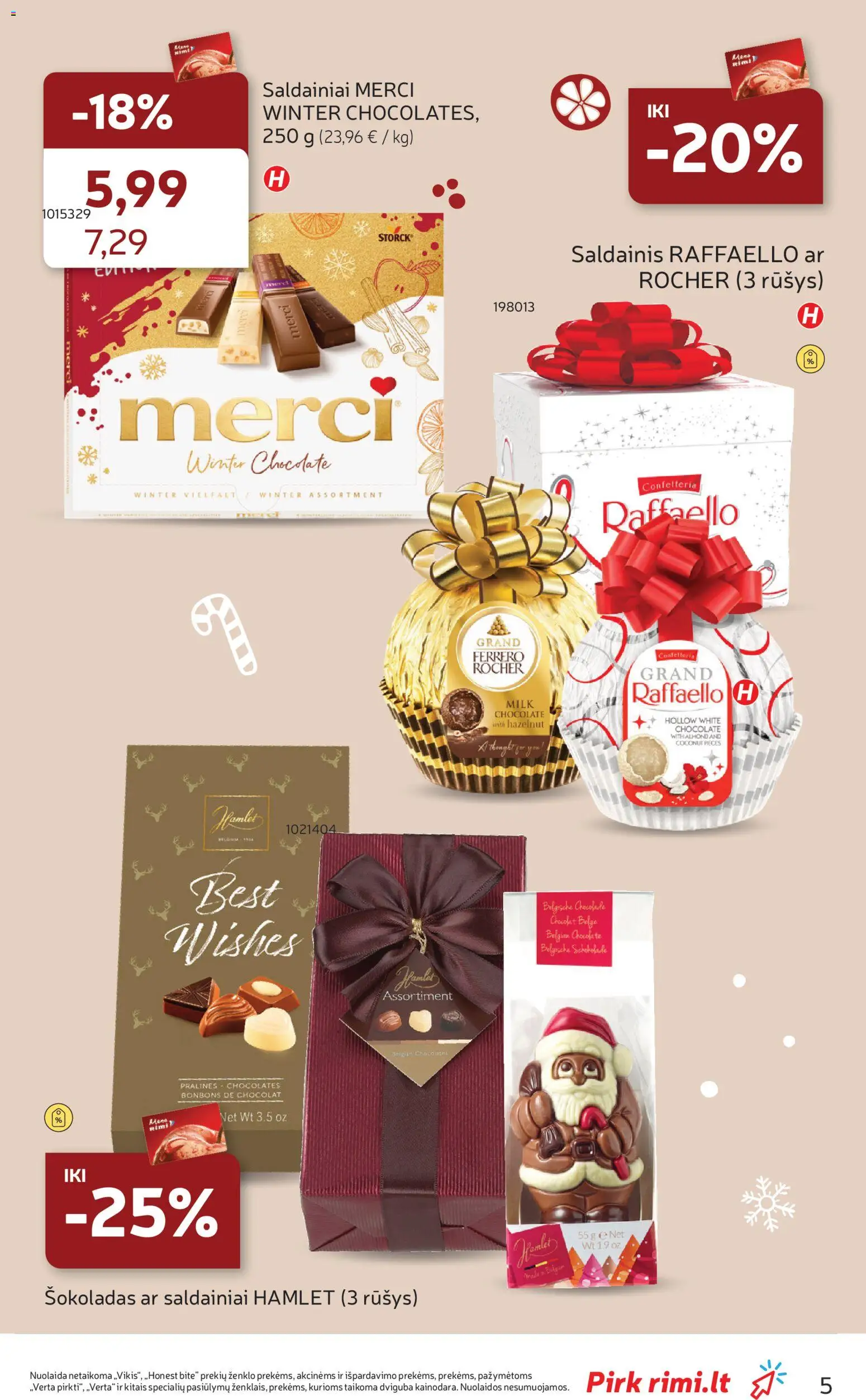 Rimi akcijos nuo 04.11.2025 | Puslapis: 5 | Prekių: Šokoladas, Saldainiai