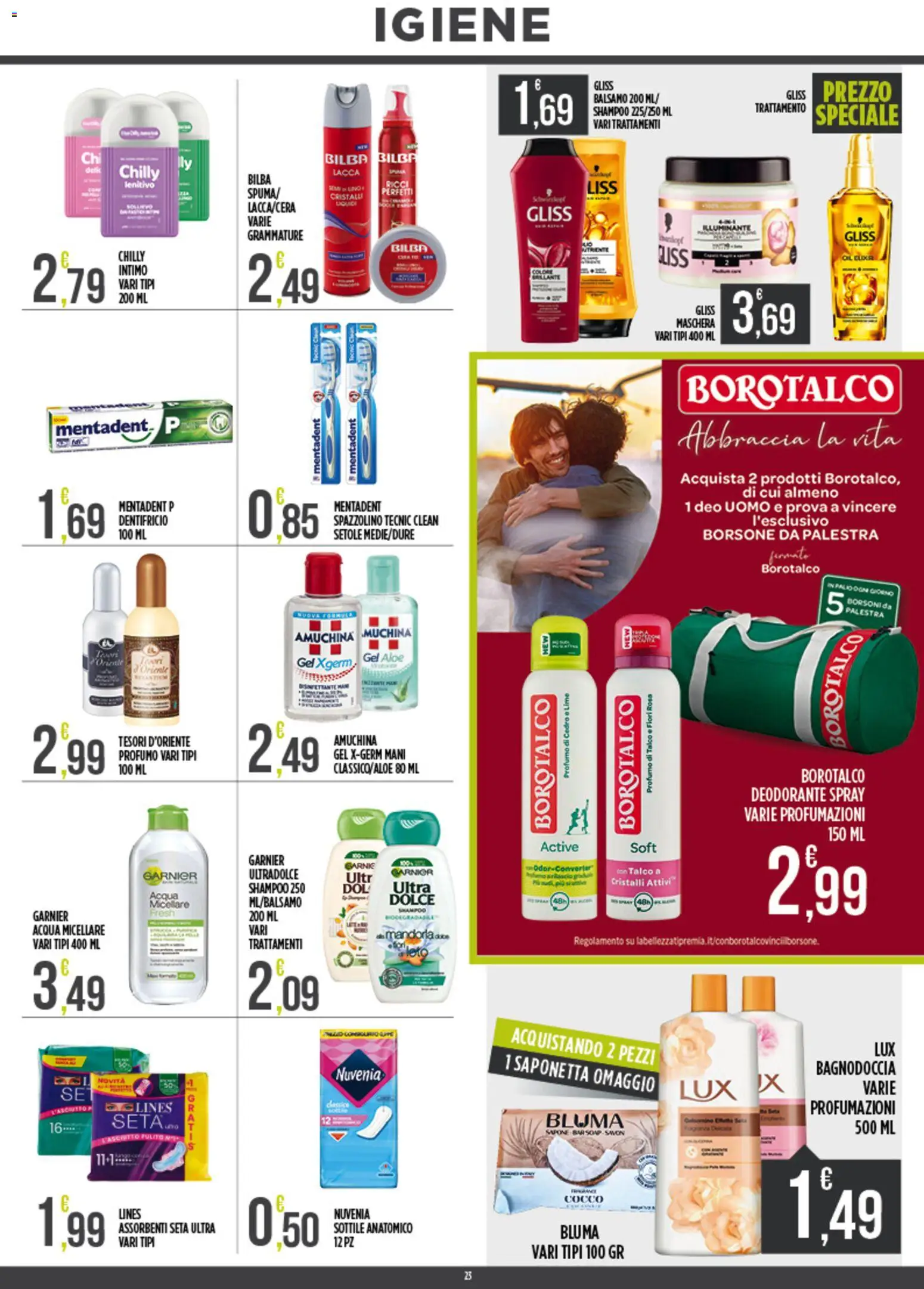 Volantino Euroesse del 23.02.2026 | Pagina: 23 | Prodotti: Balsamo, Acqua micellare, Spazzolino, Cocco