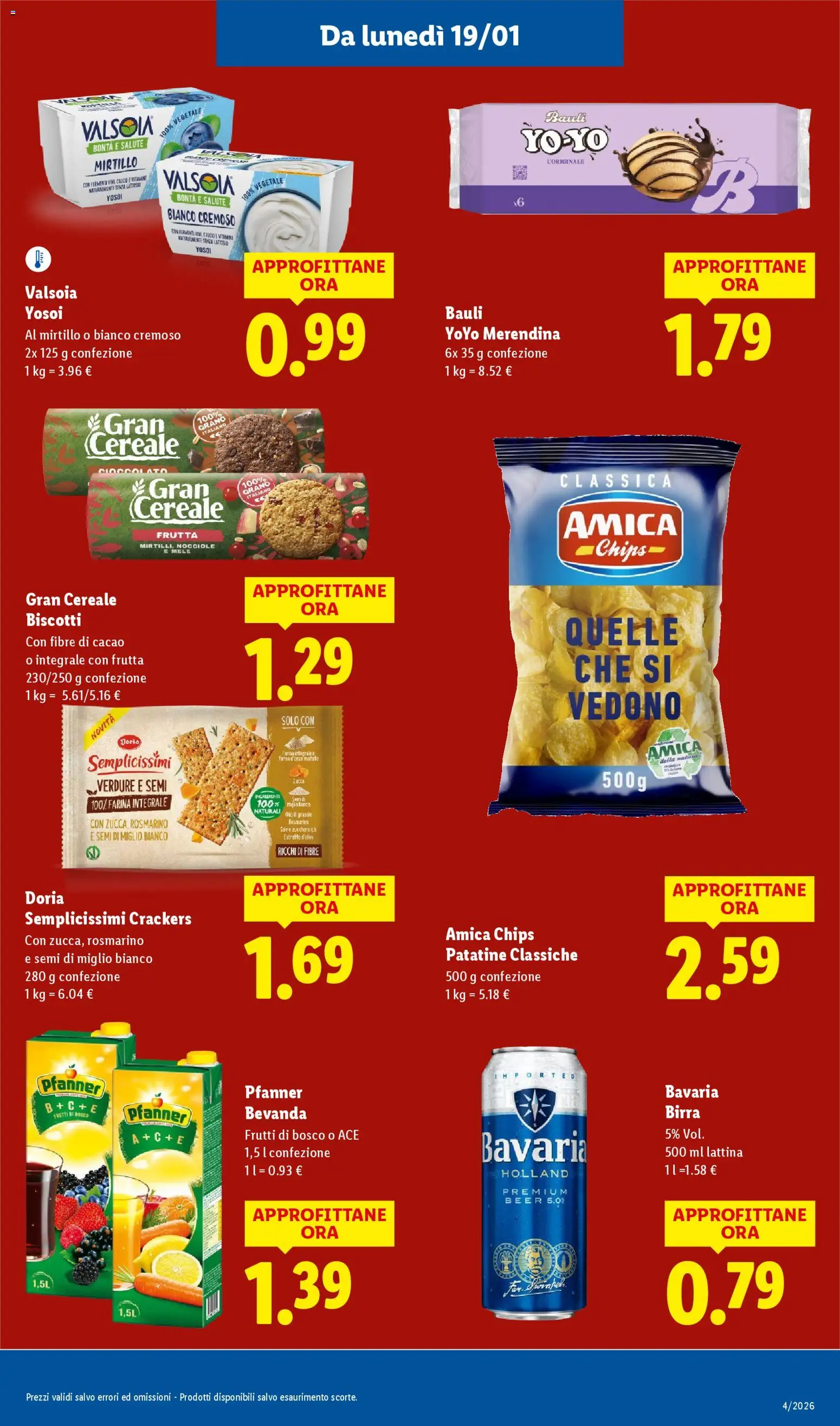 Volantino Lidl del 19.01.2026 | Pagina: 15 | Prodotti: Biscotti, Frutta, Farina, Crackers