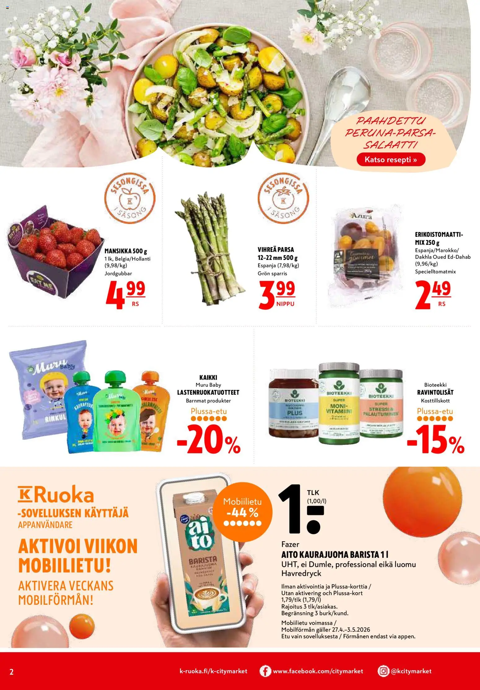 K-Citymarket tarjoukset – voimassa 27.04.2026 alkaen | Sivu: 2