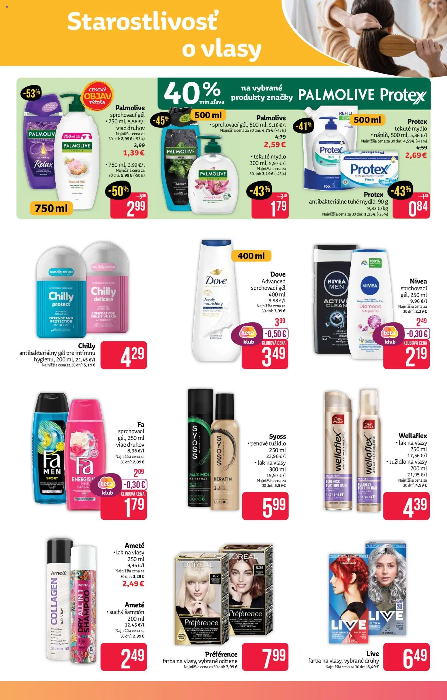 Nové Teta drogerie akcie – leták je platný od 27.04.2026 | Strana: 7 | Produkty: Nivea, Šampón, Lak na vlasy, Mydlo