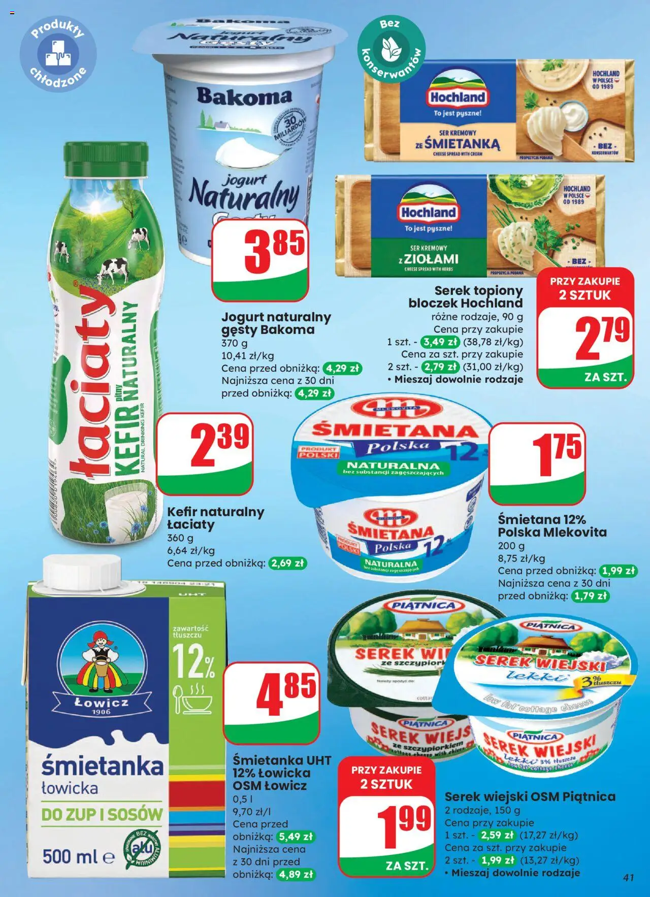 Dino Gazetka od 27.08.2025 | Strona: 41 | Produkty: Jogurt naturalny, Serek wiejski, Jogurt, Serek topiony