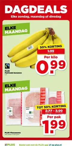 PLUS Fairtrade bananen, Fairtrade bananas, loose. - Voorbeeld van een folder van Plus, geldig van 05.11.2025 | Pagina: 49 | Producten: Bananen, Gewicht