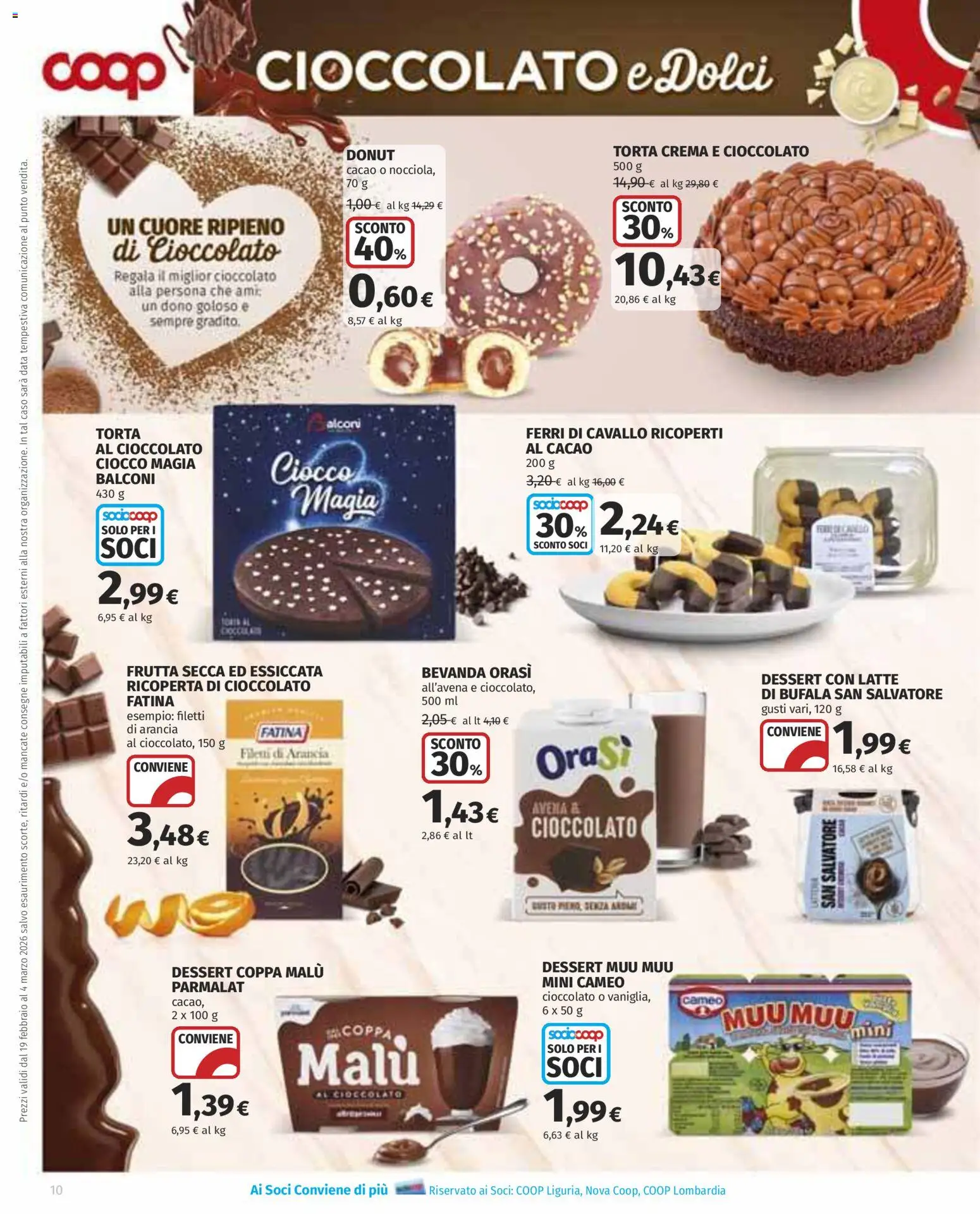 Volantino COOP del 19.02.2026 | Pagina: 10 | Prodotti: Crema, Cioccolato, Data, Torta