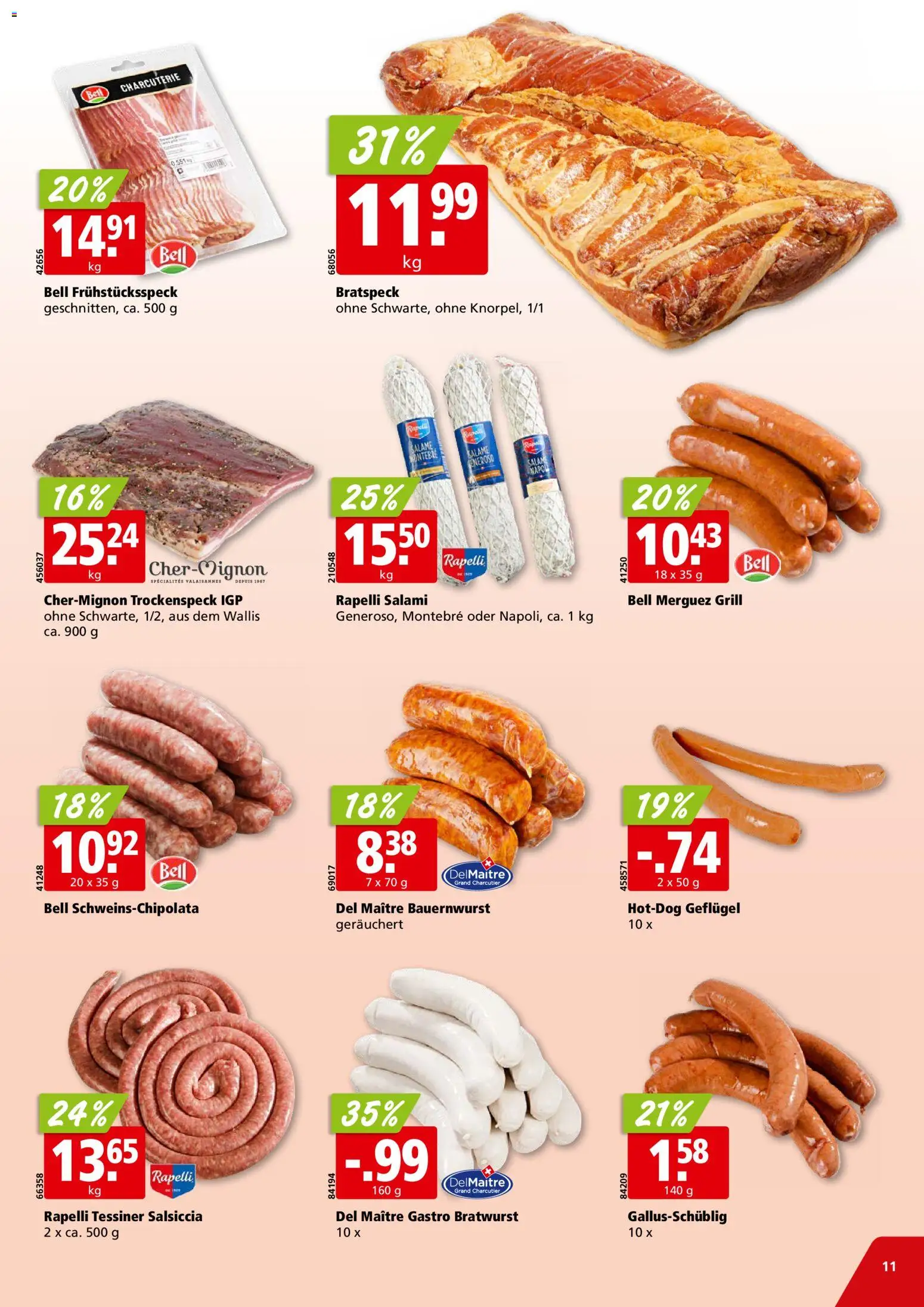 Aligro aktionen Chavannes, Matran, Genf, Sitten – gültig ab 30.03.2026 | Seite: 11 | Produkte: Salami, Grill