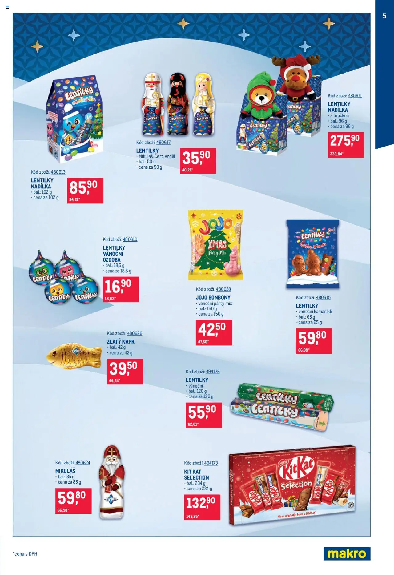 Makro leták - Mikulášské čokolády od 08.10.2025 | Strana: 5 | Produkty: JOJO bonbóny, Bonbóny, Party mix, Kapr