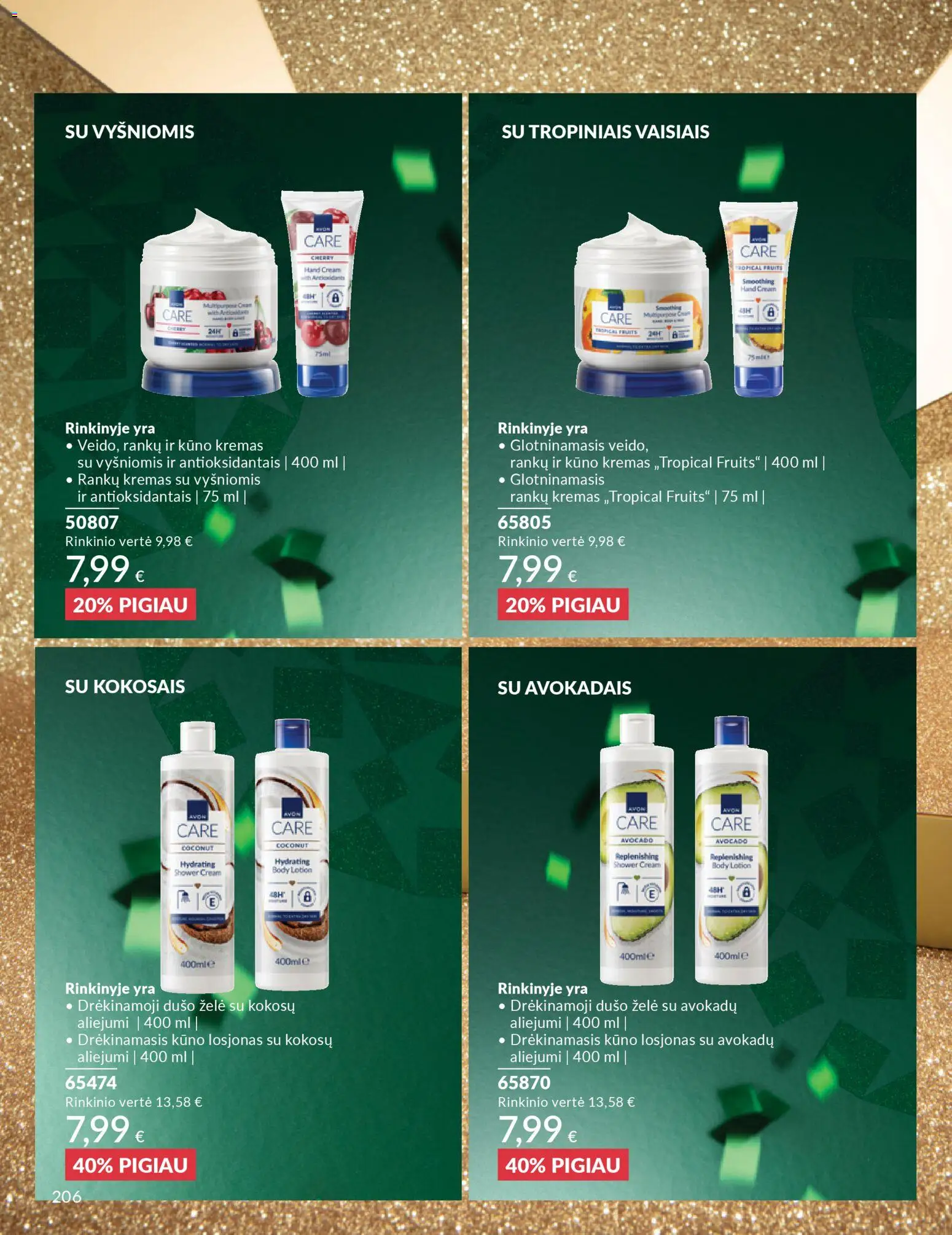 AVON akcijos nuo 01.11.2025 | Puslapis: 206 | Prekių: Kremas, Kūno kremas, Dušo želė