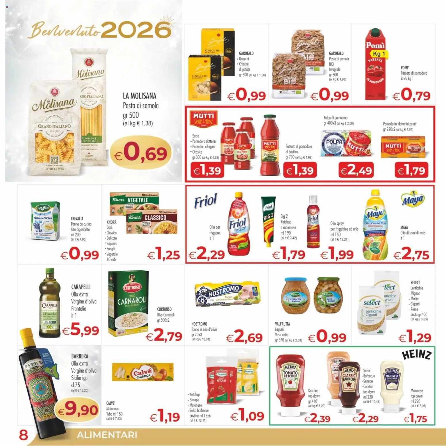 Volantino MerSi Supermercati del 27.12.2025 | Pagina: 8 | Prodotti: Panna, Tubo, Pomodori, Tonno