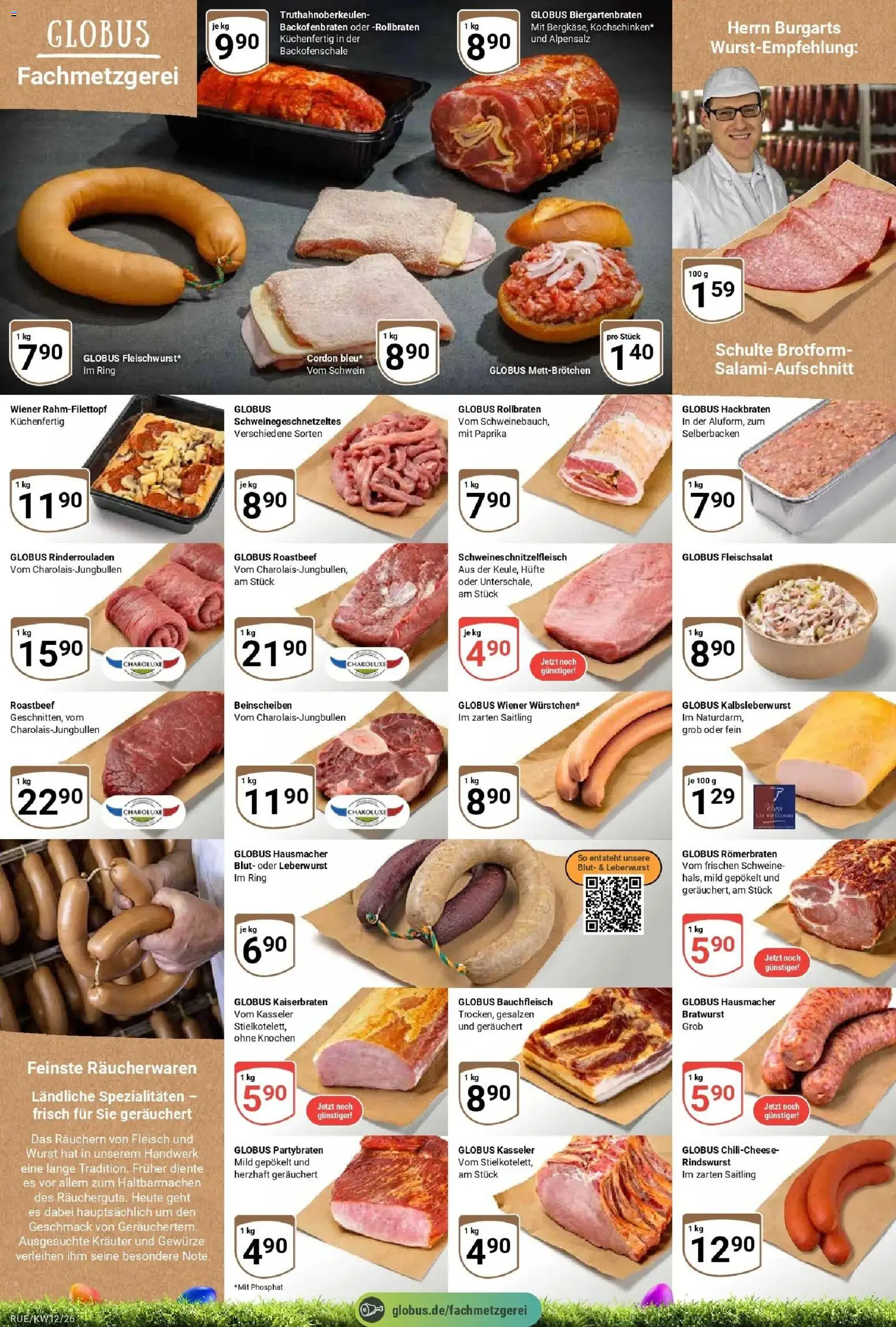 Globus prospekt Rüsselsheim	 – gültig ab 15.03.2026 | Seite: 6 | Produkte: Rinderrouladen, Bratwurst, Roastbeef, Wurst