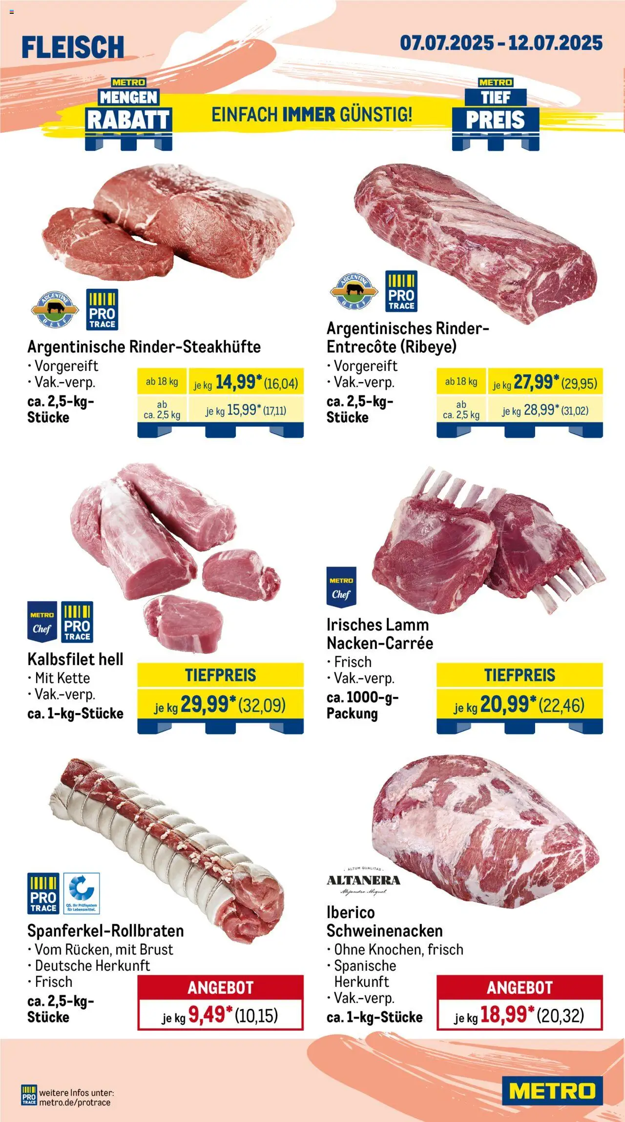 Metro Prospekt 	 - gültig ab dem 07.07.2025 | Seite: 2 | Produkte: Schweinenacken, Entrecote, Fleisch