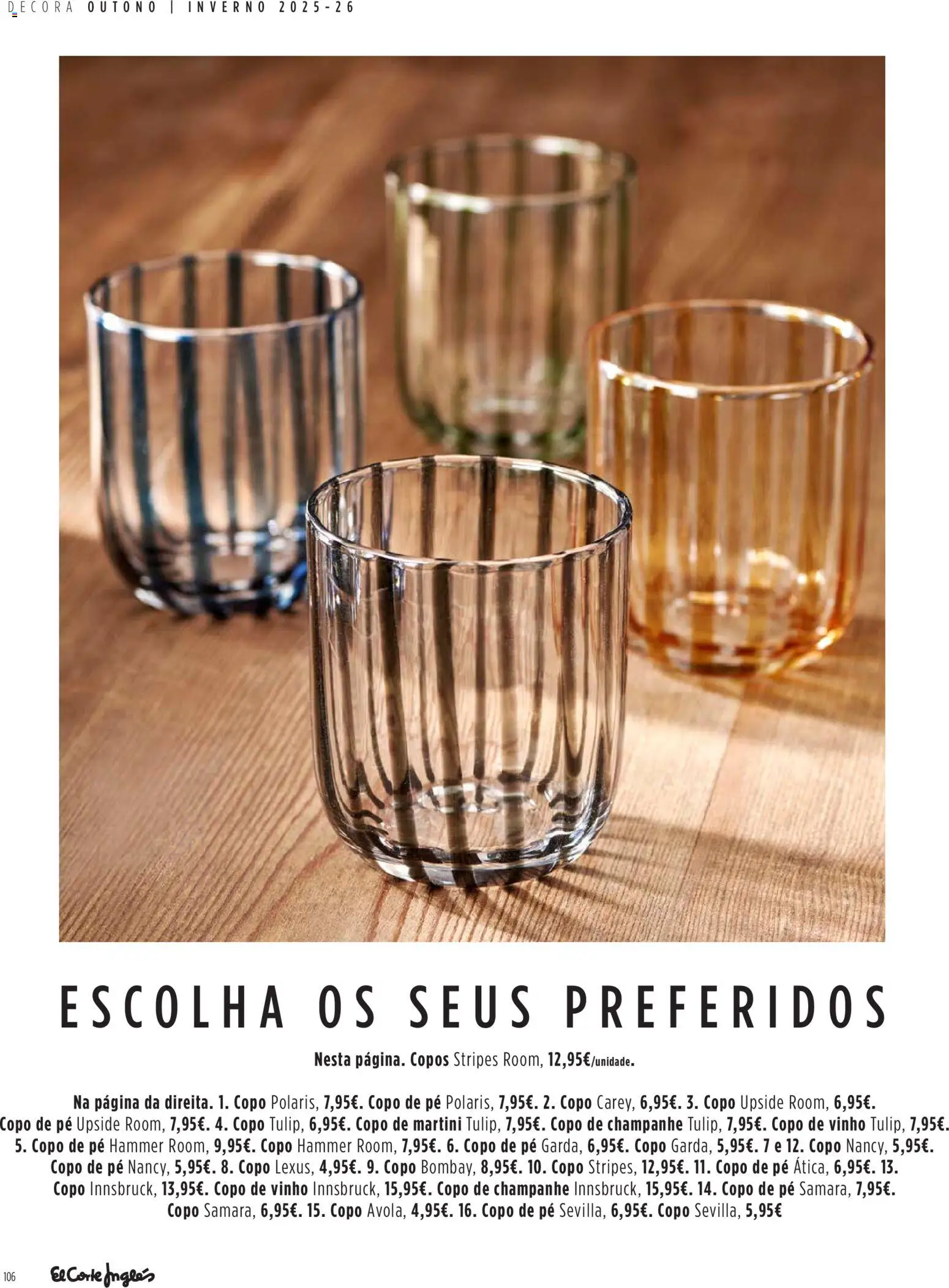 El Corte Ingles Decora │ válido de 23.10.2025 | Página: 106 | Produtos: Copos, Vinho