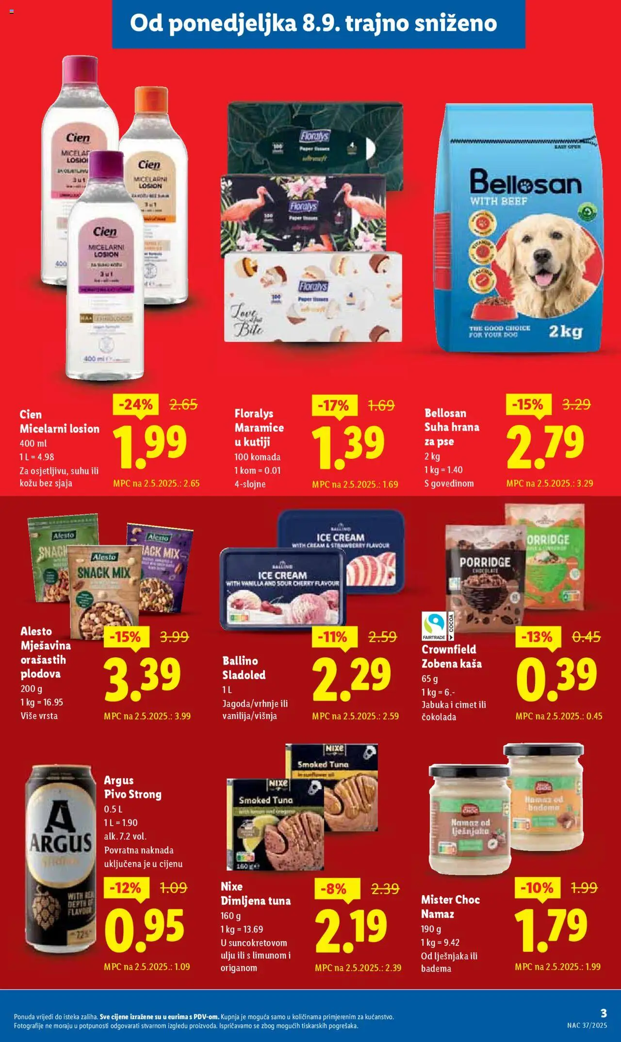 Lidl katalog | vrijedi od 08.09.2025 | Stranica: 3 | Proizvodi: Čokolada, Sladoled, Jabuka, Namaz
