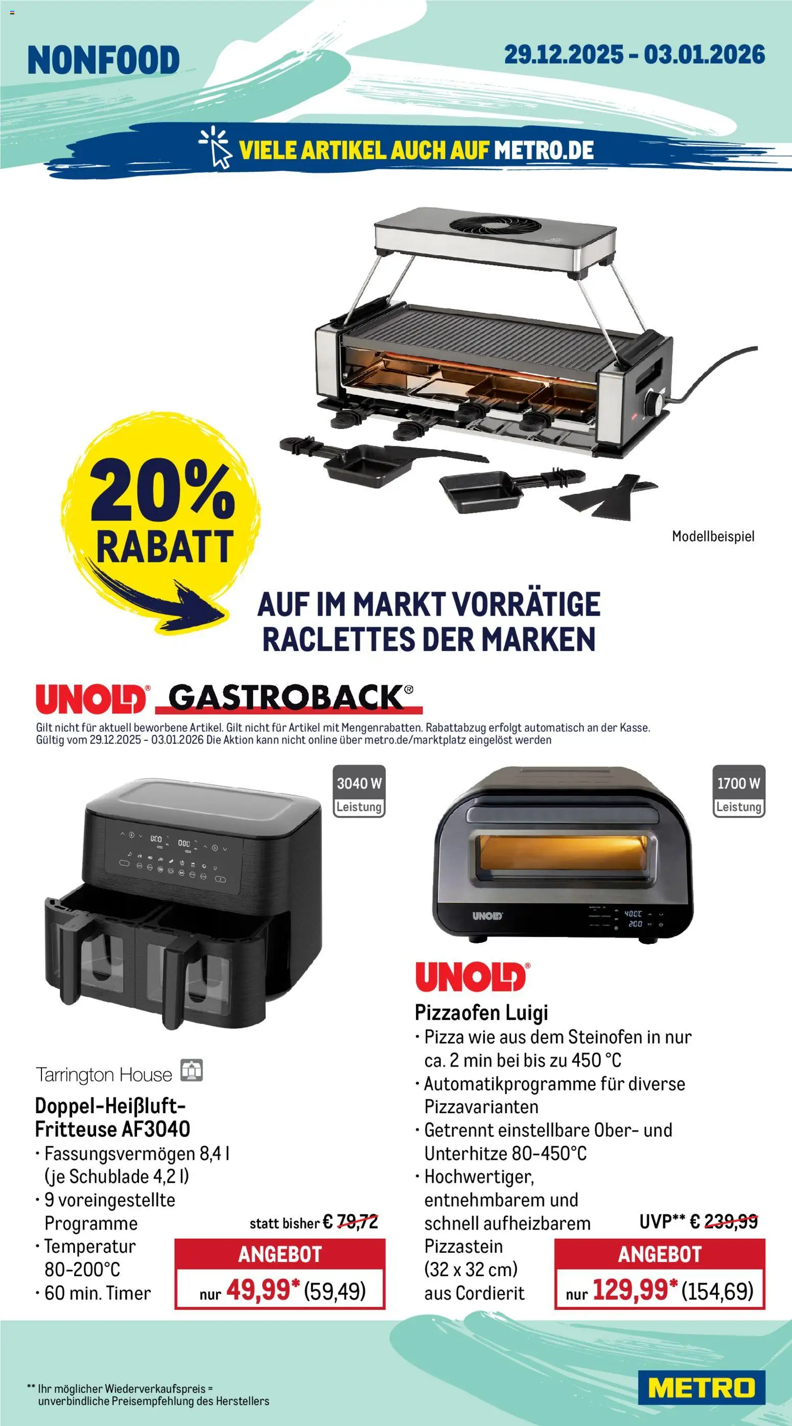 Metro Prospekt 	 – gültig ab 29.12.2025 | Seite: 19 | Produkte: Pizza, Fritteuse