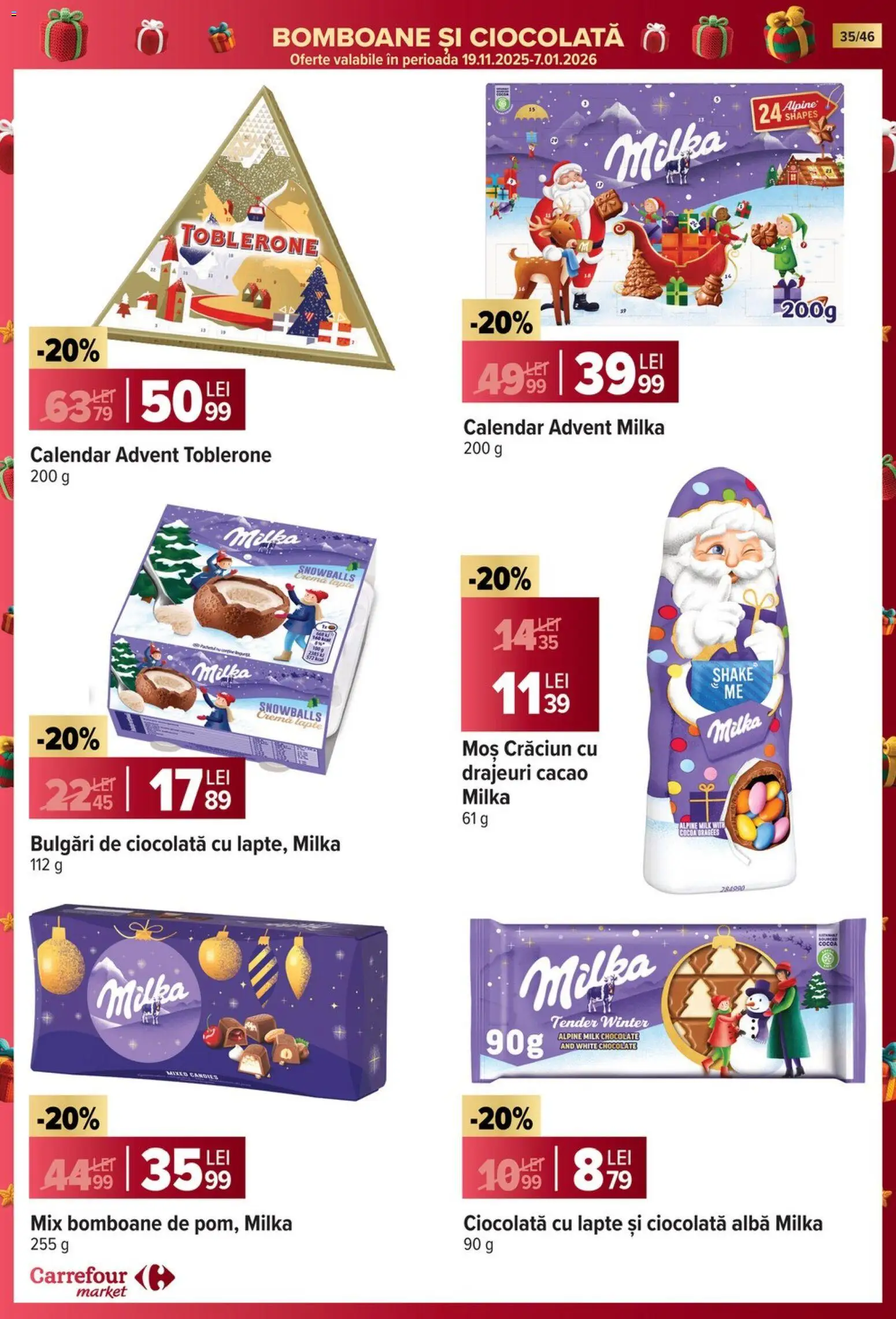 Noul catalog Carrefour – valabil de la 19.11.2025 | Pagină: 35 | Produse: Lapte, Cremă, Ciocolată, Shake