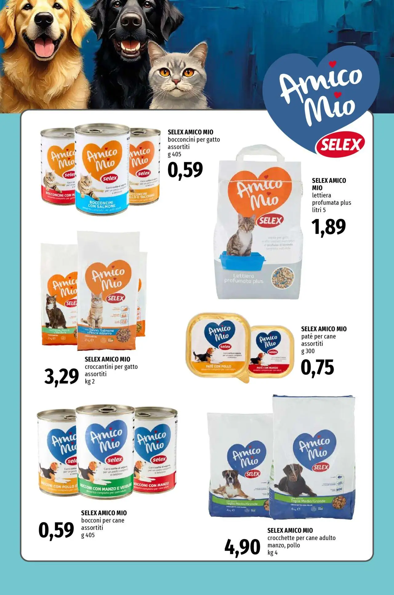 Volantino Famila del 16.10.2025 | Pagina: 9 | Prodotti: Paté, Pollo, Manzo, Crocchette