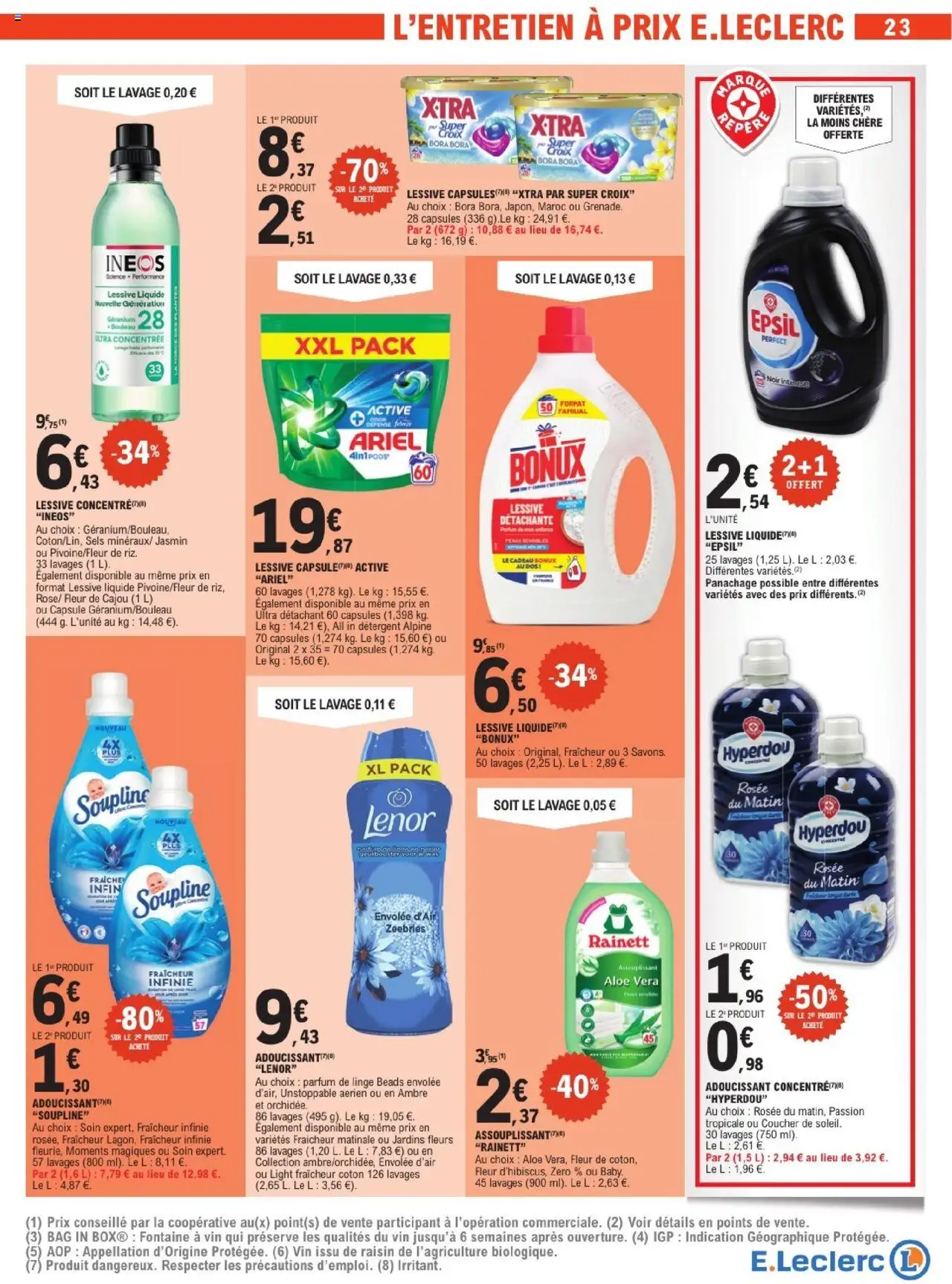  | Page: 23 | Produits: Raisin, Coton, Lessive, Vin